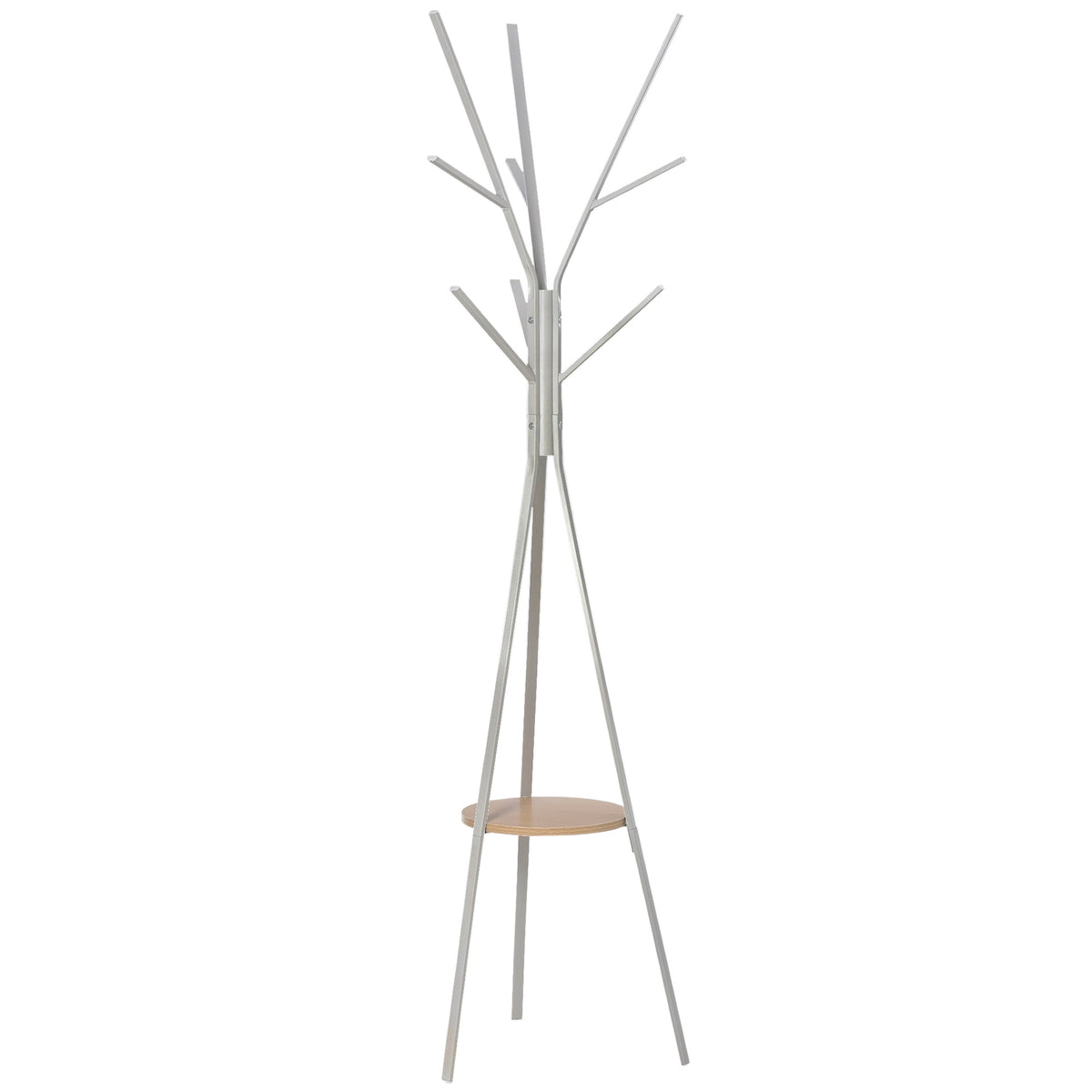 Coat Stand, Clothes Rack, Hallway Coat Rack In White, Metal, 45X45X180Cm
