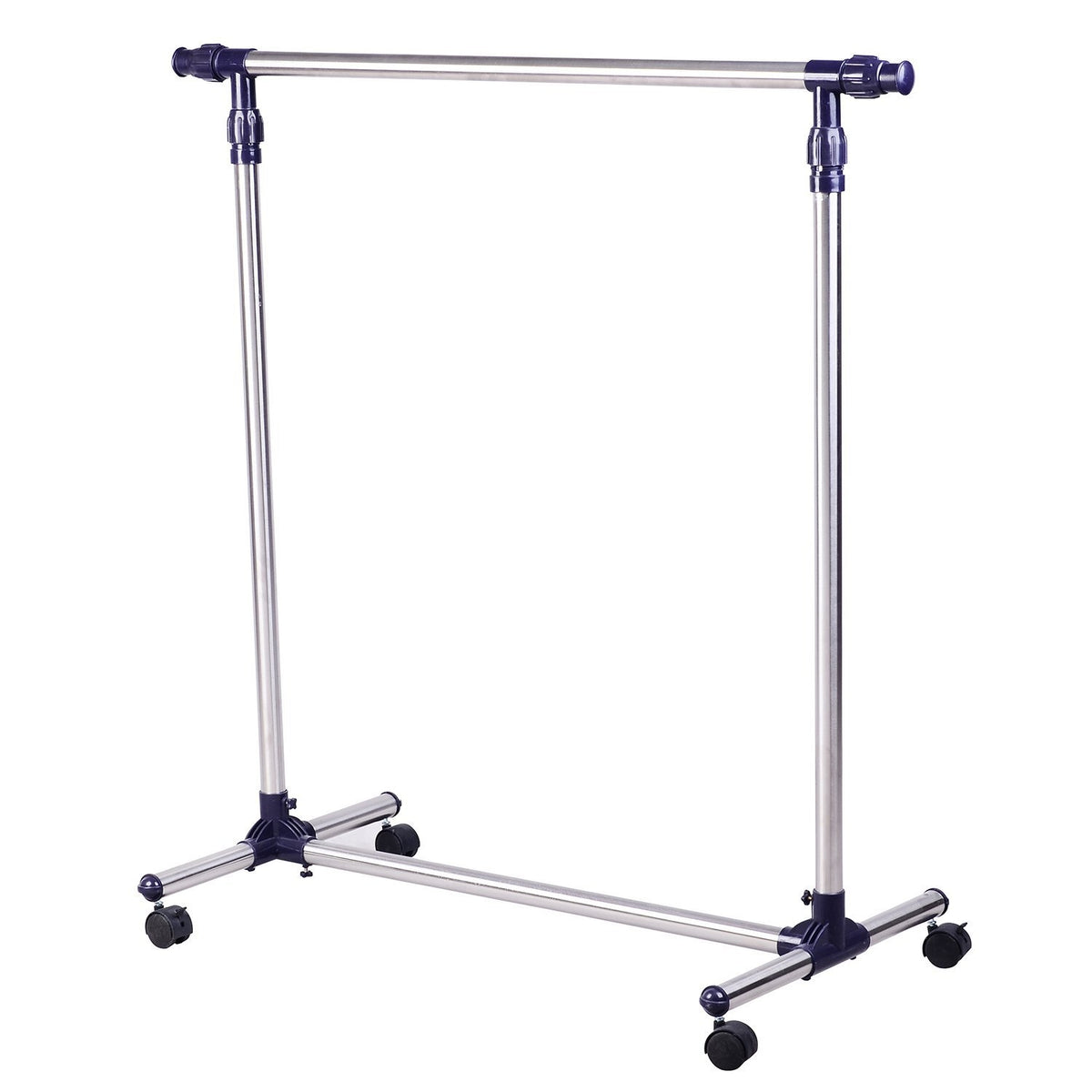 Coat Stand With Wheels, Height Adjustable, Extendable Clothes Rail, Stainless Steel