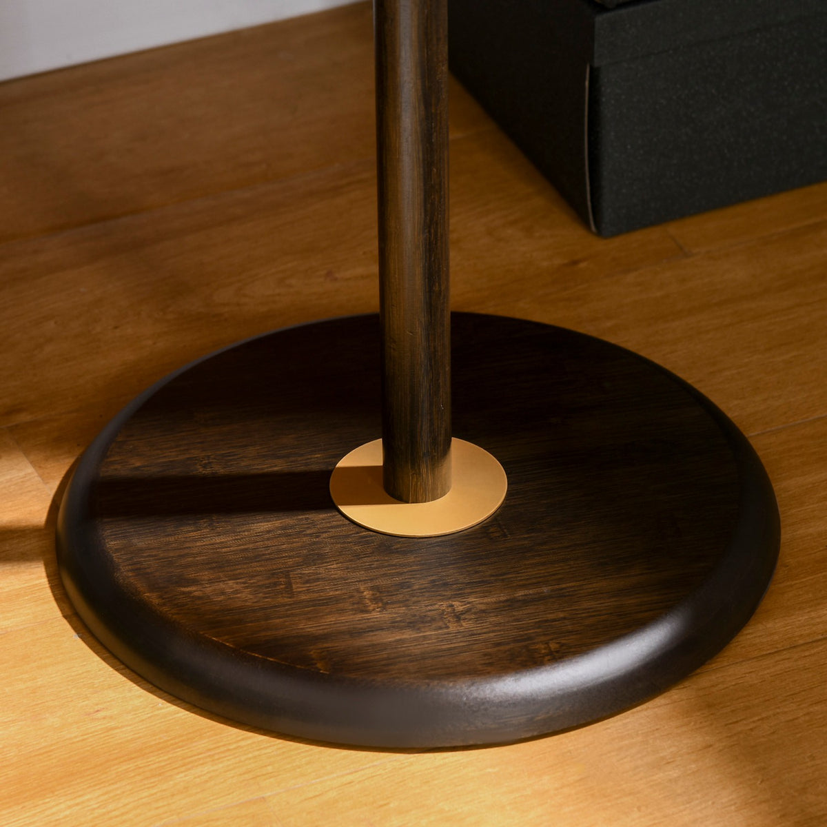 Coat rack with 6 hooks, clothes rack, standing coat rack for hallway, metal, walnut, 36x36x180cm