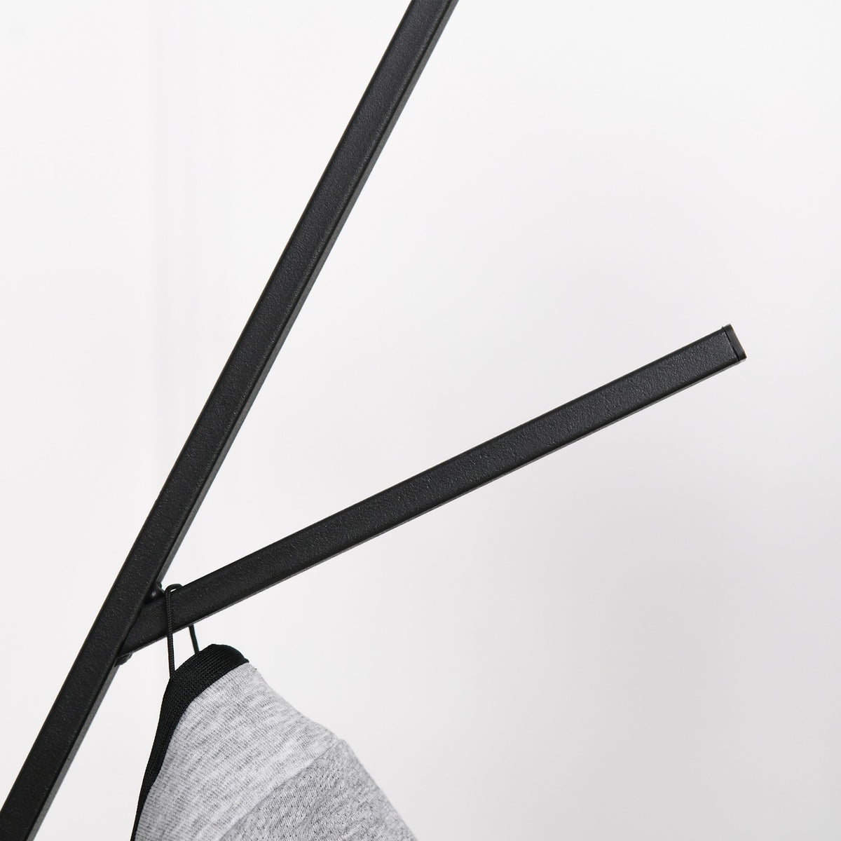 Coat rack with 8 hooks and shelf, standing coat rack for clothes, hats, bags, metal, brown, 45x45x180cm
