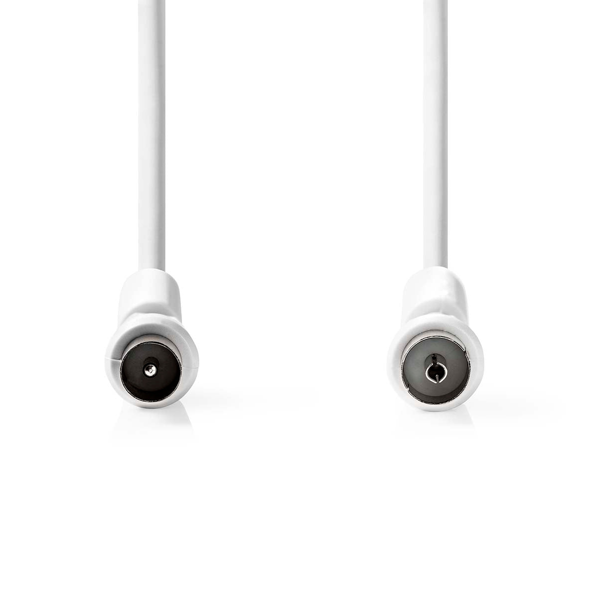 Coax Cable | IEC (Coax) Male | IEC (Coax) Female | Nickel Plated | 120 dB | 75 Ohm | Quad Shielded | 15.0 m | Round | PVC | White | Label