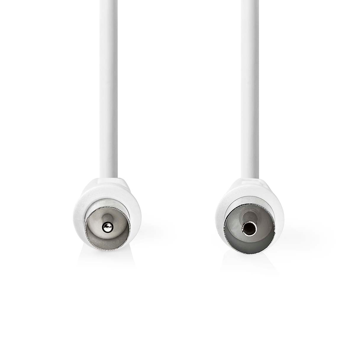 Coax Cable | IEC (Coax) Male | IEC (Coax) Female | Nickel Plated | 90 dB | 75 Ohm | Double Shielded | 10.0 m | Round | PVC | White | Label