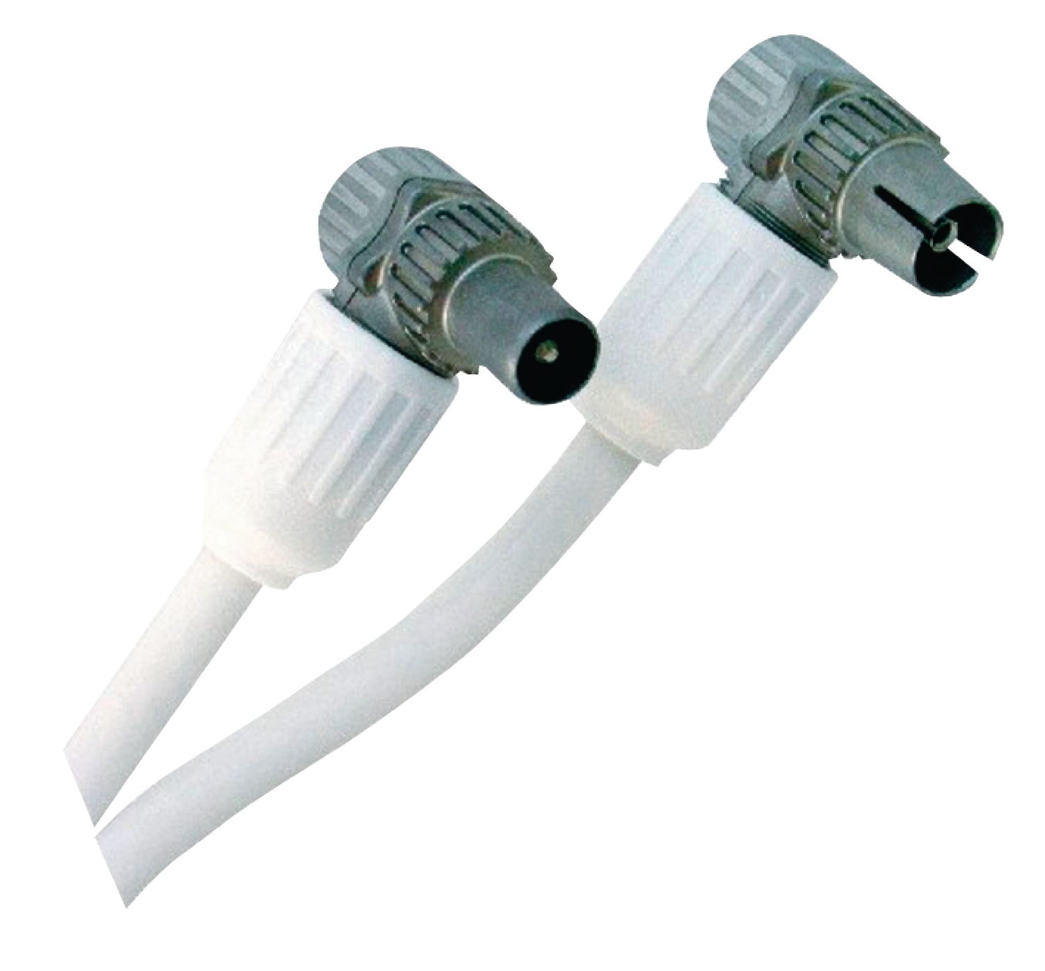 Coaxial cable Coax Male - Coax Female Angled 5.00 m White