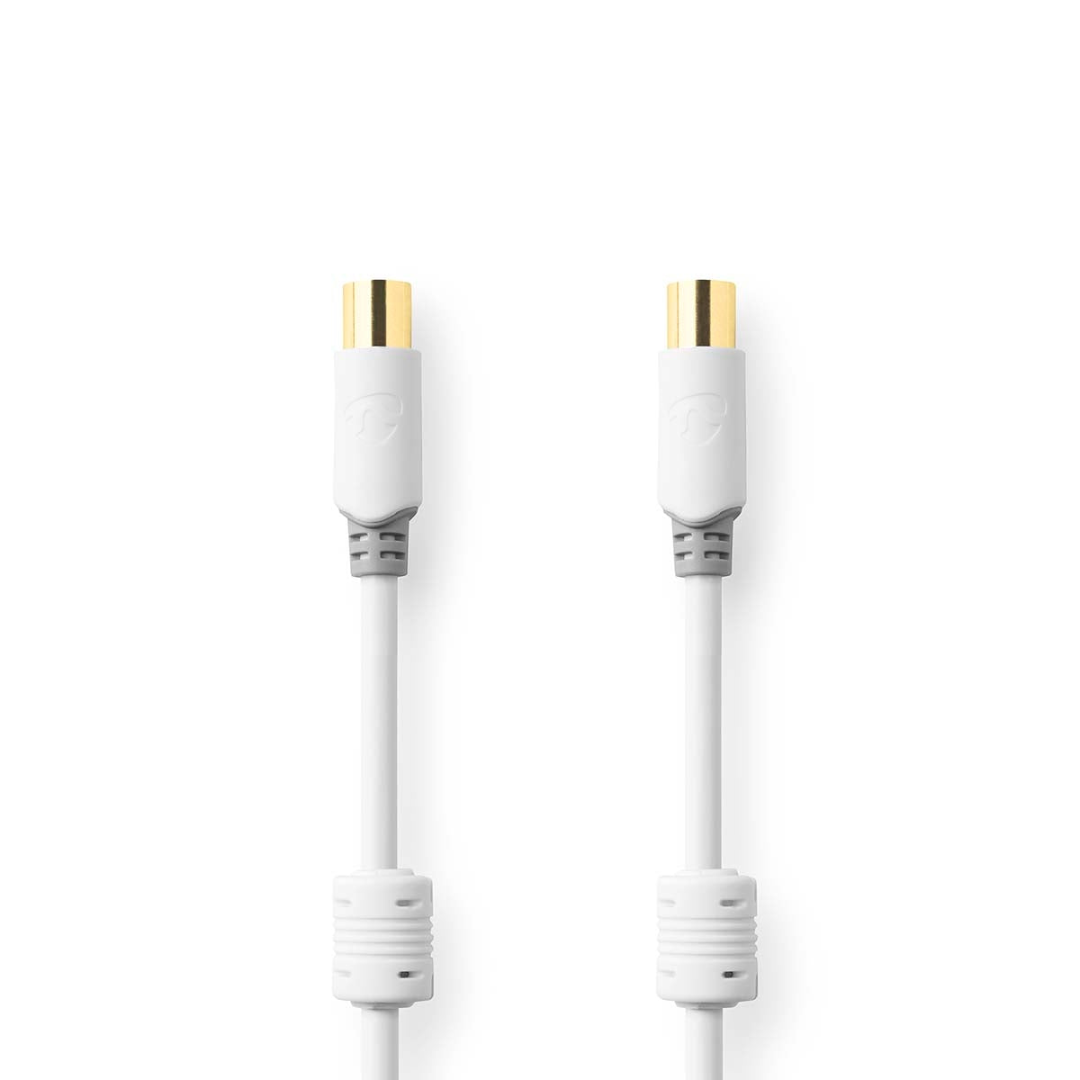 Coaxial cable | IEC (Coax) Male | IEC (Coax) Female | Gold Plated | 100dB | 75 Ohm | Double Shielded | 2.00 m | Round | PVC | White | Box