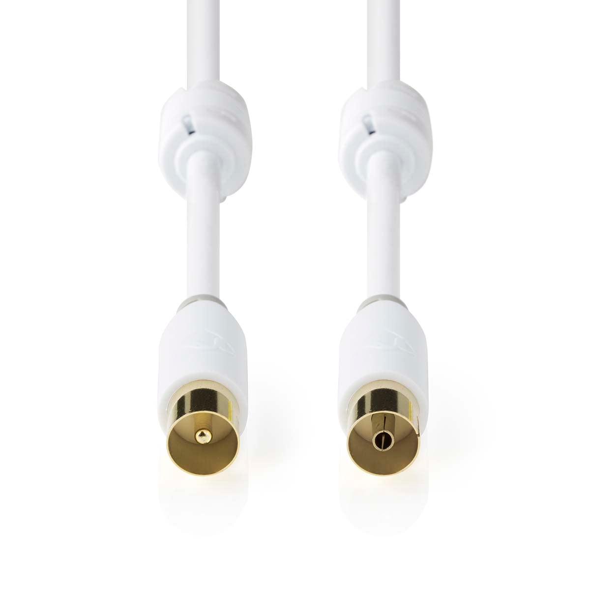Coaxial cable | IEC (Coax) Male | IEC (Coax) Female | Gold Plated | 100dB | 75 Ohm | Double Shielded | 5.00 m | Round | PVC | White | Box