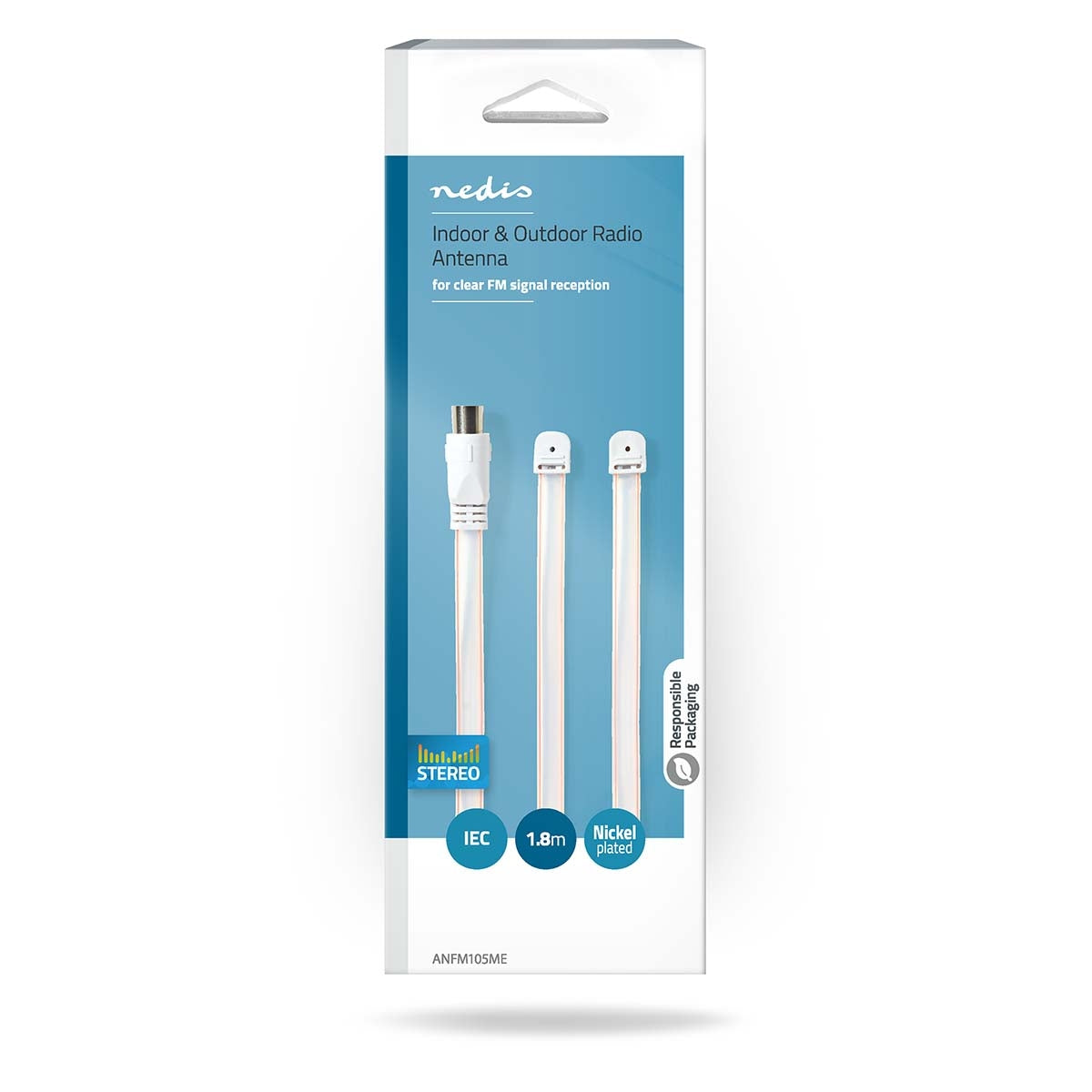 Coaxial cable | IEC (Coax) Male | IEC (Coax) Male | Nickel Plated | 50 Ohm | Unprotected | 1.90 m | Flat | PVC | White | Envelope