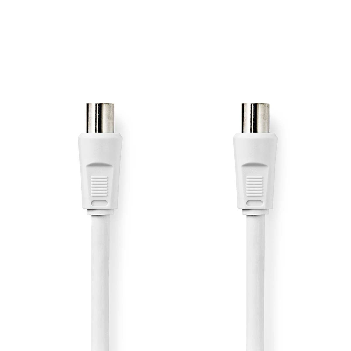 Coaxial cable | IEC (Coax) Male | IEC (Coax) Male | Nickel Plated | 90 dB| 75 Ohm | Double Shielded | 1.50 m | Round | PVC | White | Envelope