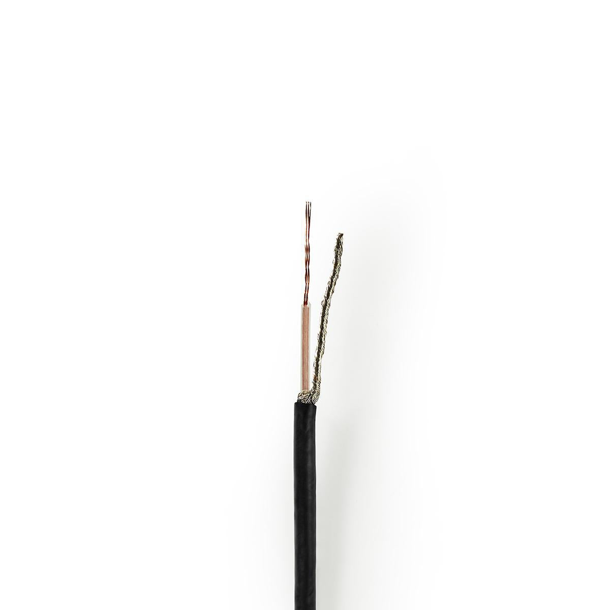 Coaxial cable on Bobin | RG174 | 50 Ohm | Single shell protection | ECA | 100.0 m | Coax | PVC | Black | Roll