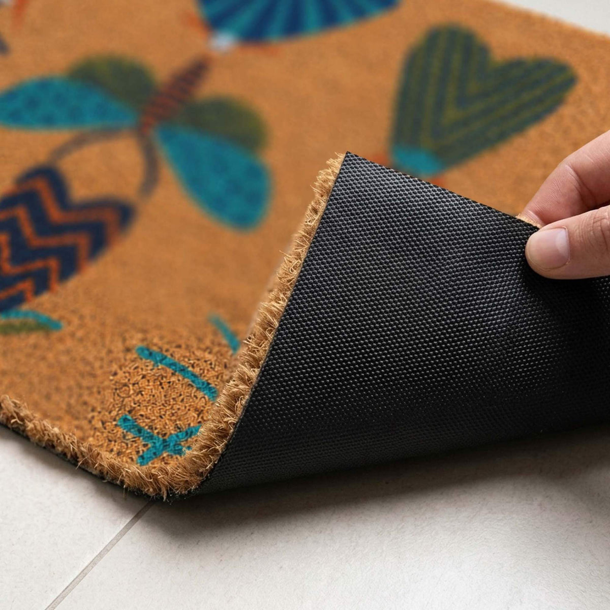 Coconut Animal Doormat, 60x40 cm, Non-Slip Backing