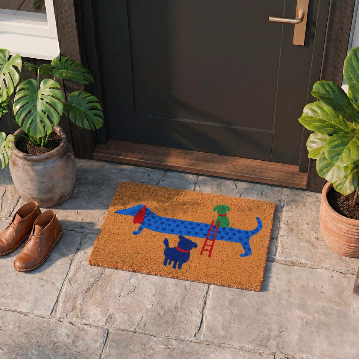Coconut Animal Doormat, 60x40 cm, Non-Slip Backing