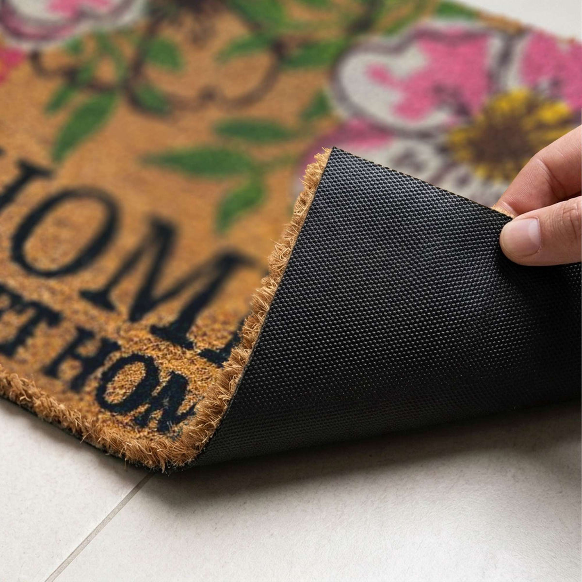 Coconut Coir Doormat, 60x40 cm, Indoor/Outdoor Use
