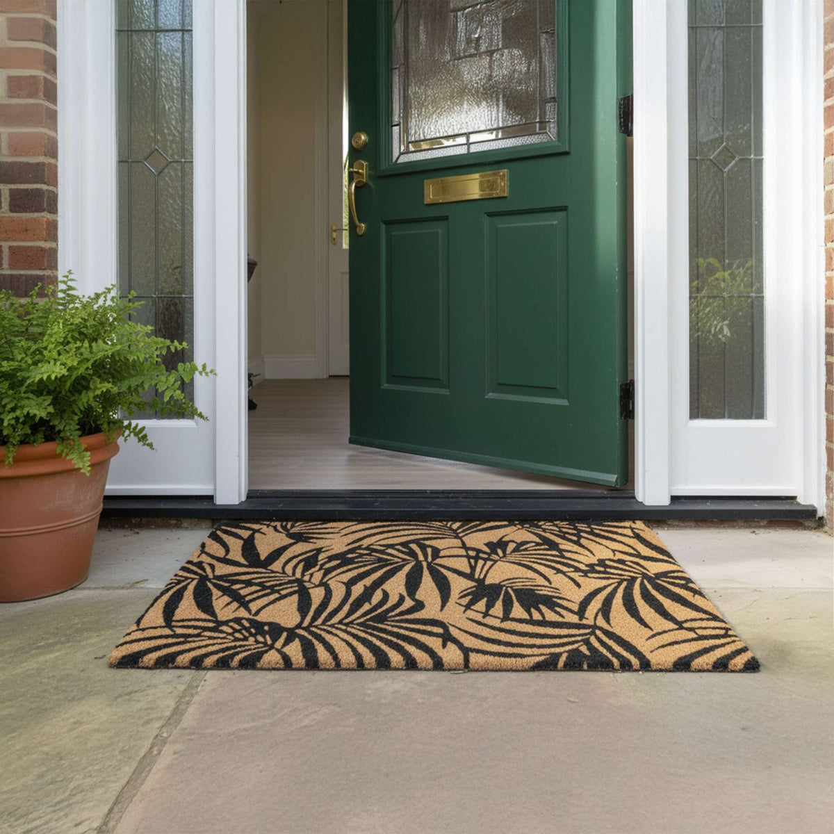 Coconut Doormat, Non-Slip, Botanical Design, 60x40 cm