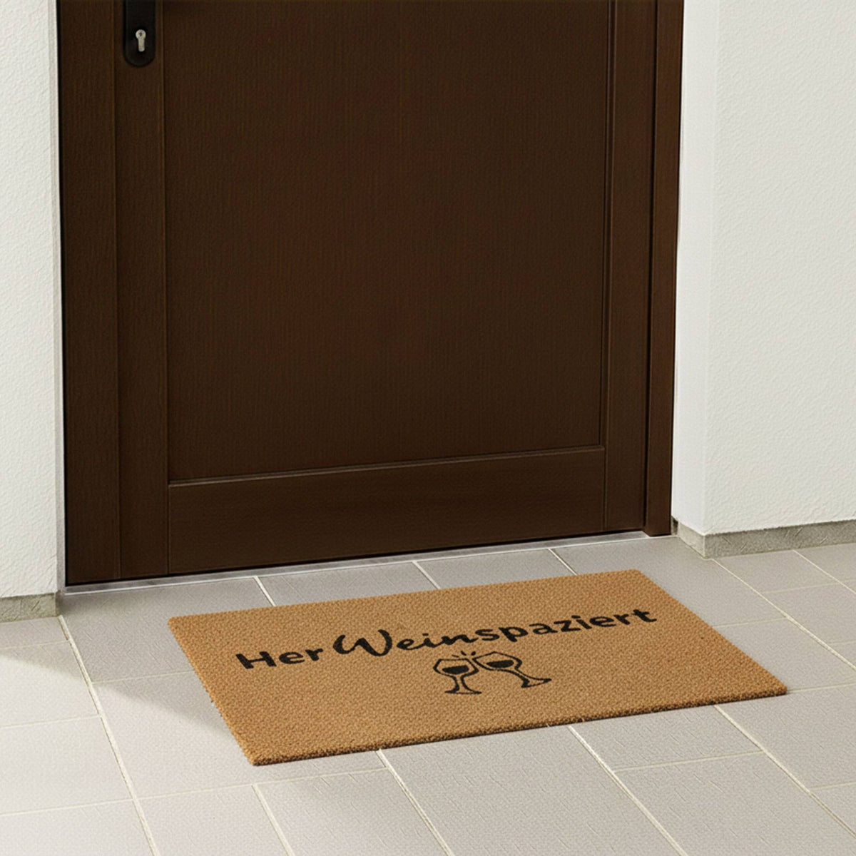 Coconut Doormat with Humorous Saying, 60 x 40 cm
