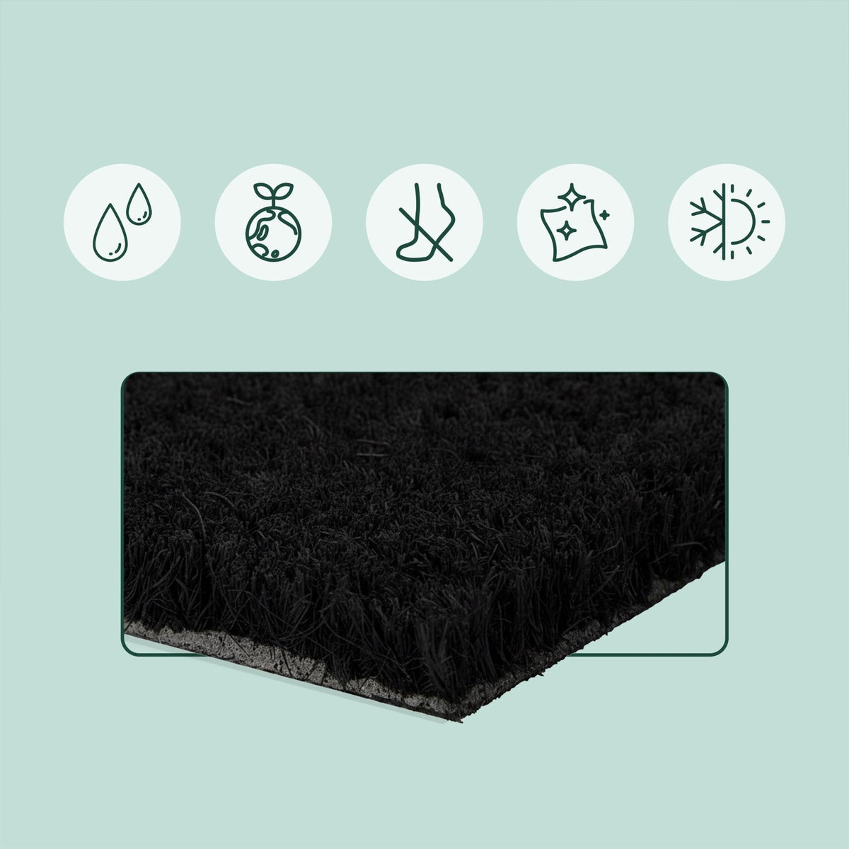 Coconut Doormat with Humorous Saying, 60 x 40 cm