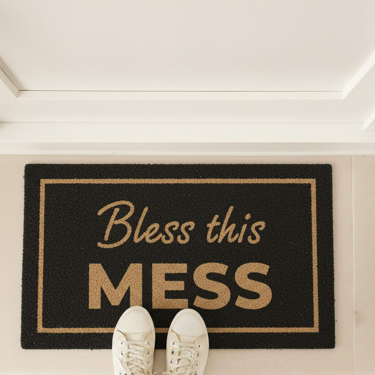 Coconut Doormat with Humorous Saying, 60x40 cm, Non-Slip