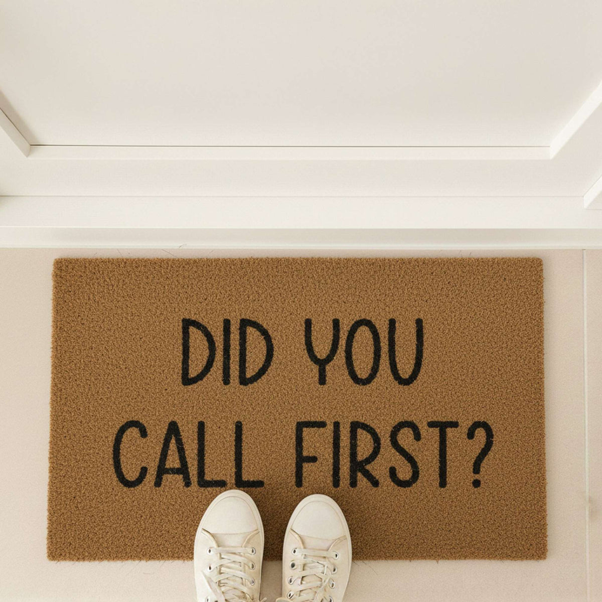 Coconut Doormat with Humorous Saying, 60x40 cm, Non-Slip
