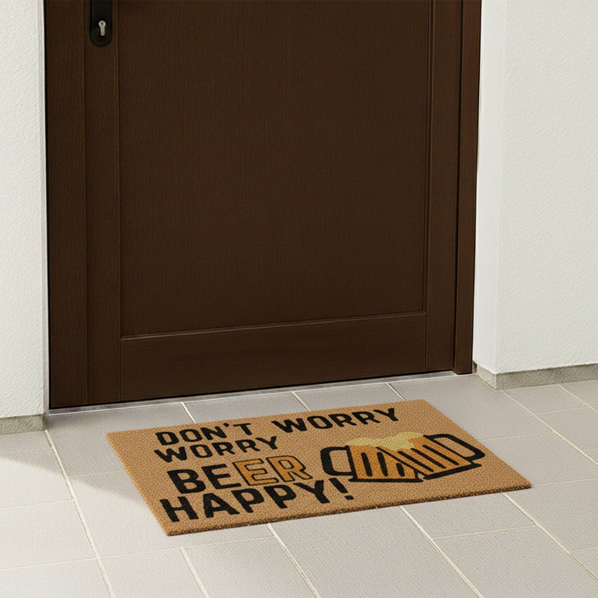 Coconut Doormat with Humorous Saying, 60x40 cm, Non-Slip