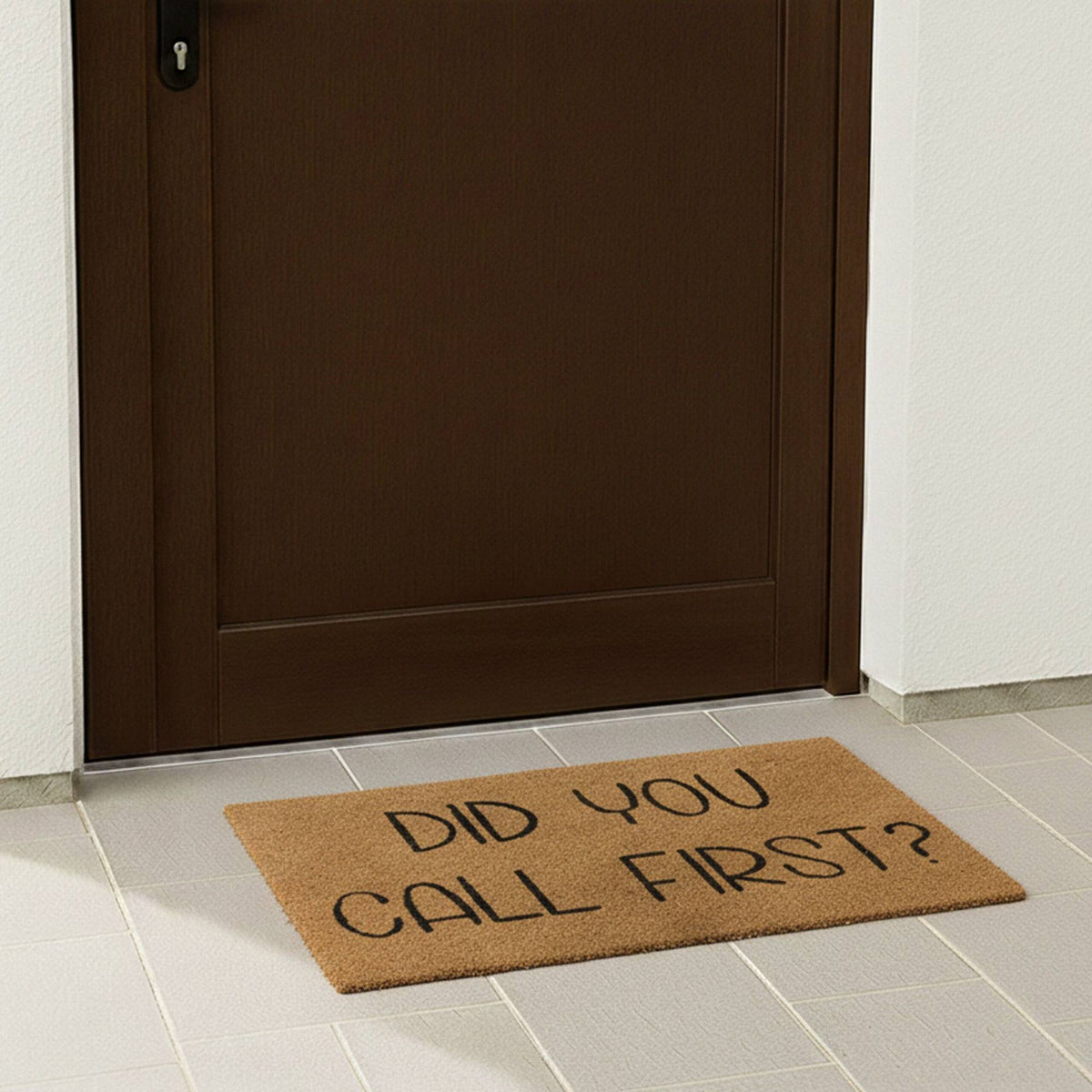 Coconut Doormat with Humorous Saying, 60x40 cm, Non-Slip