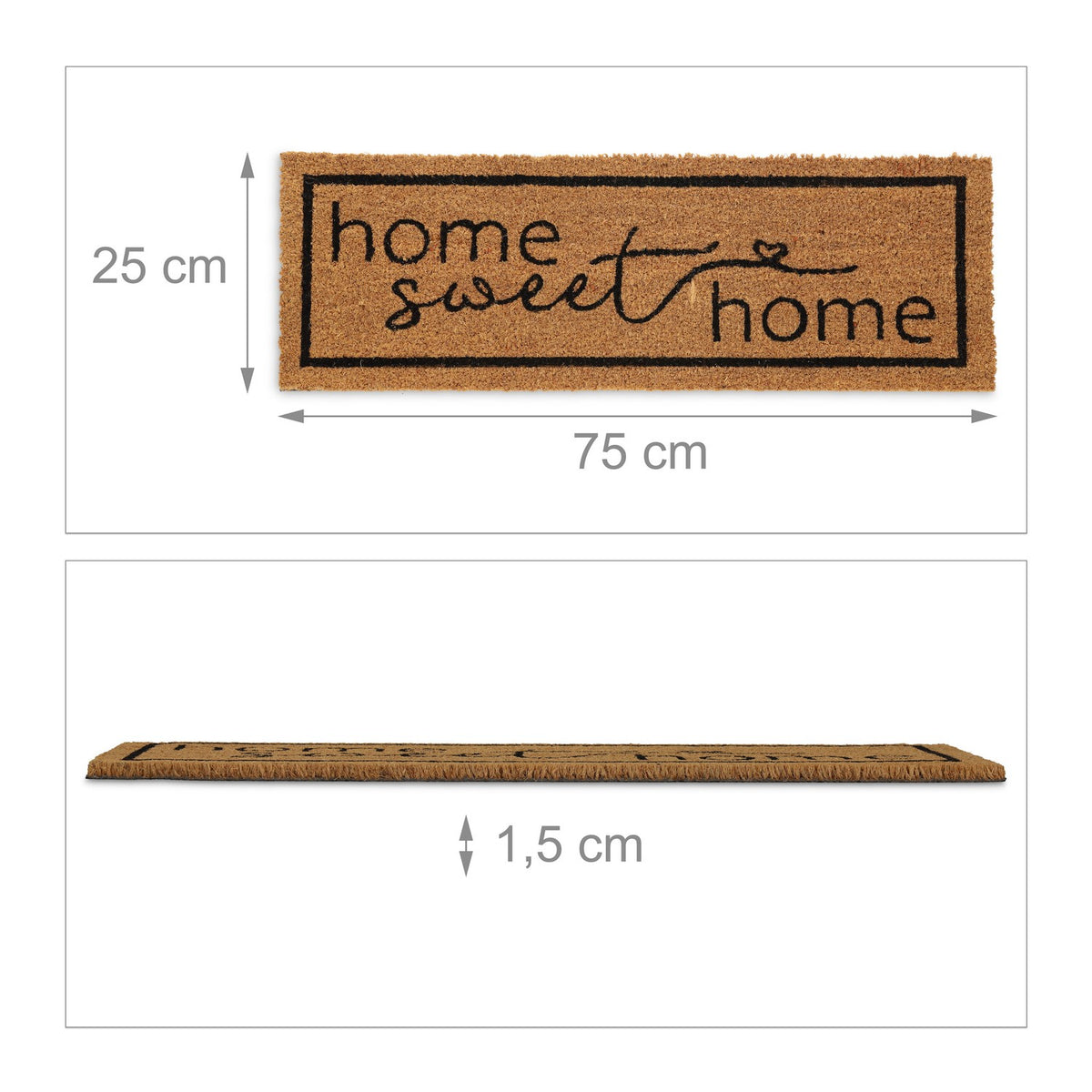 Coconut Fiber Doormat – Home Sweet Home, Indoor/Outdoor