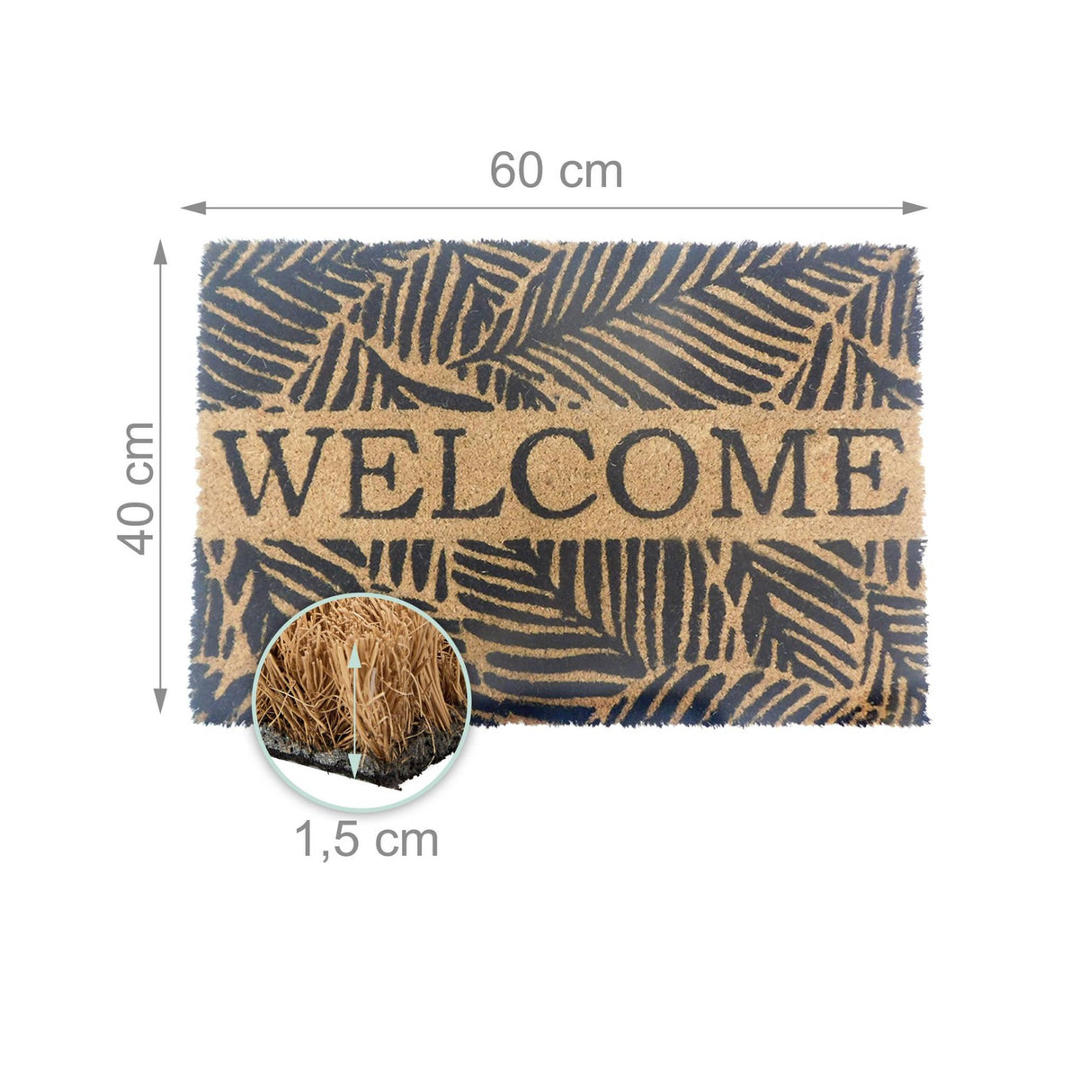 Coconut Fibre Non-Slip Welcome Mat – Indoor/Outdoor Use