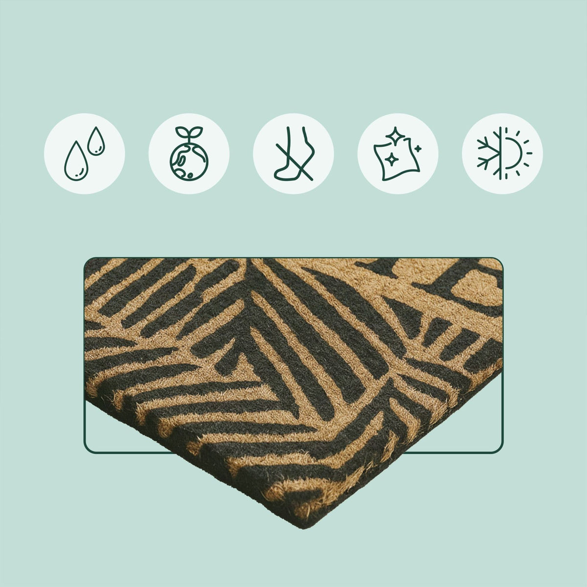 Coconut Fibre Non-Slip Welcome Mat – Indoor/Outdoor Use
