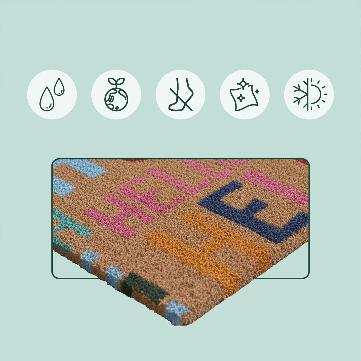 Coconut Fibre Welcome Mat – Non-Slip, Indoor/Outdoor Use