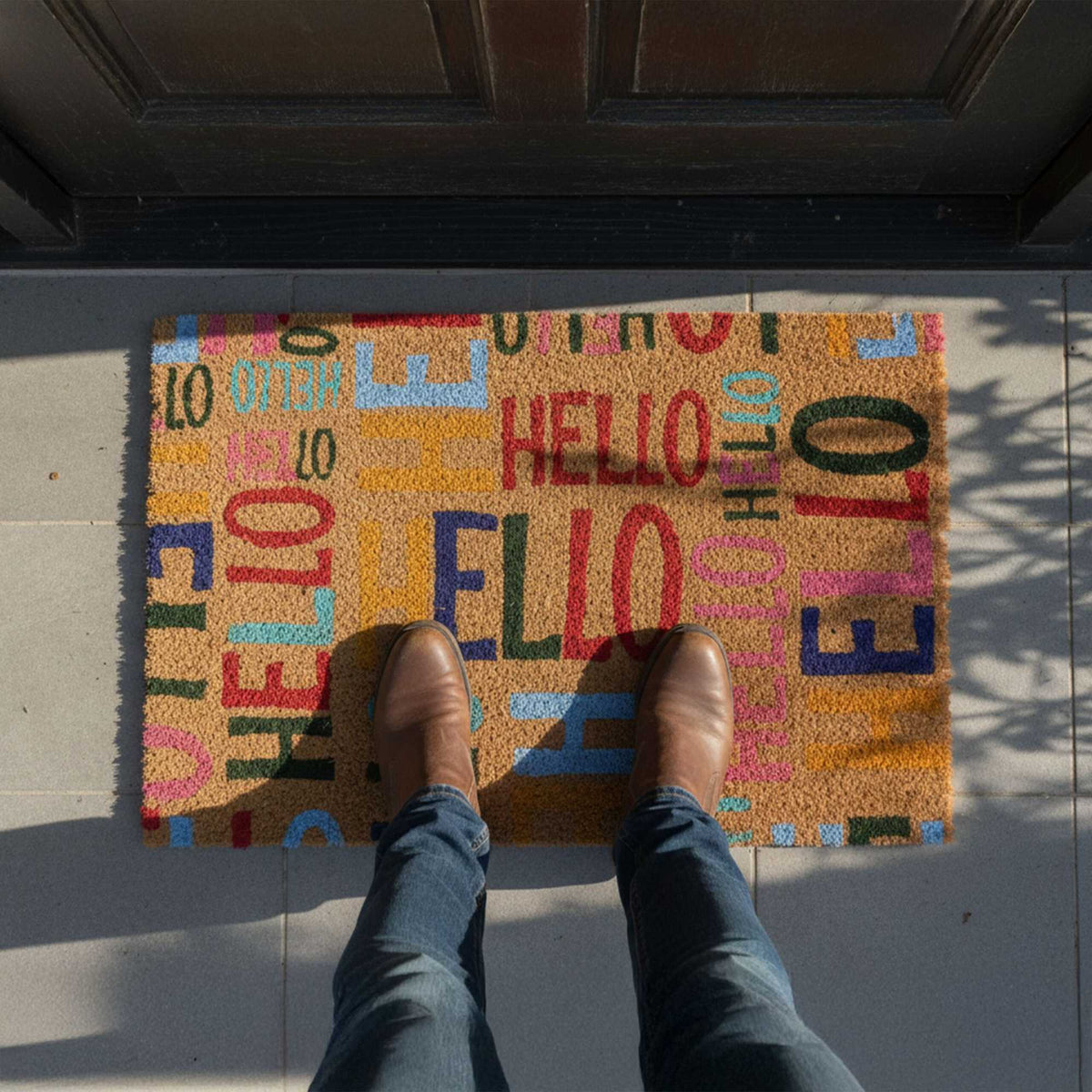 Coconut Fibre Welcome Mat – Non-Slip, Indoor/Outdoor Use