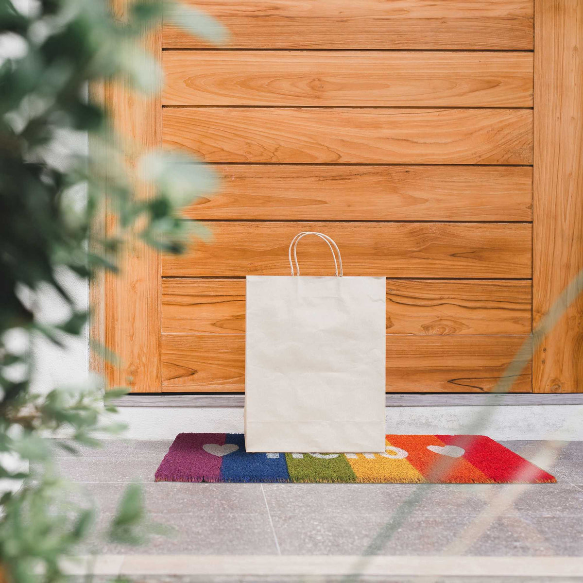 Coconut doormat "Hello" rainbow