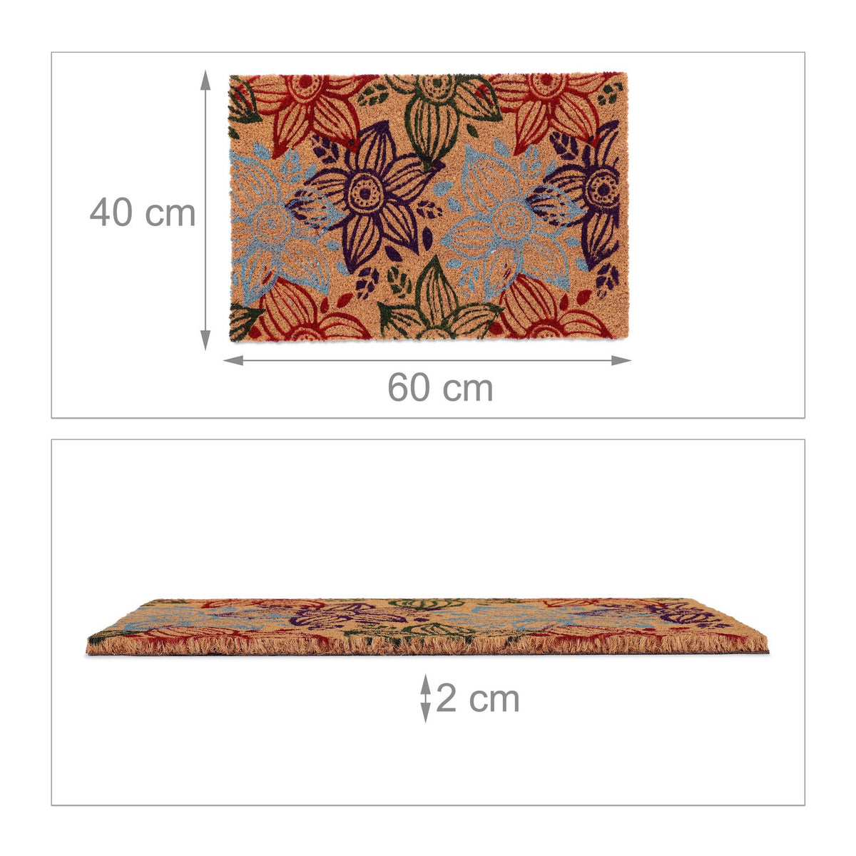 Coconut doormat flowers