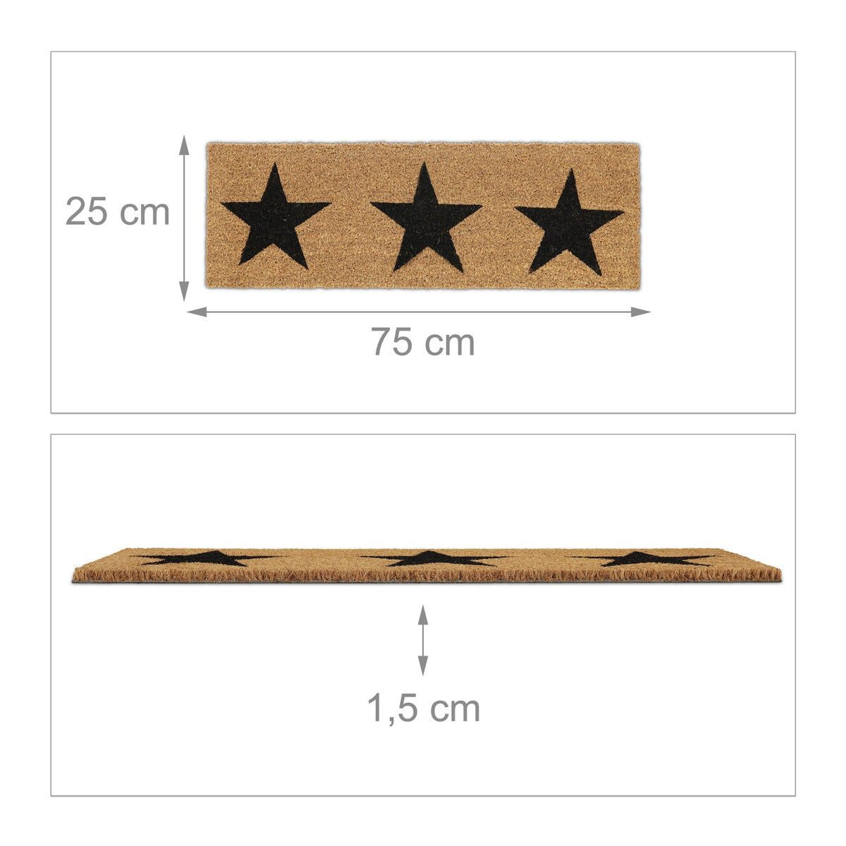 Coconut door mat stars narrow