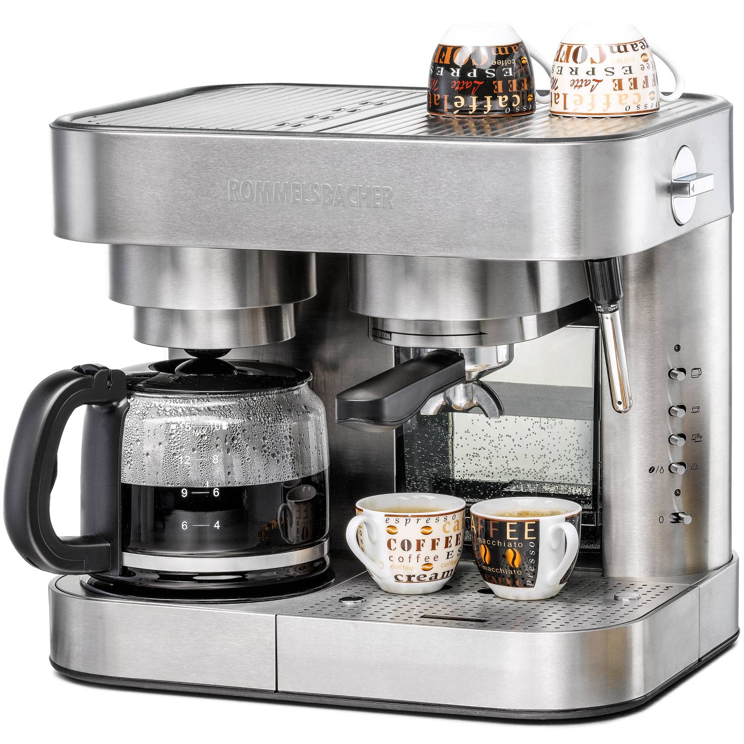 Coffee & Espresso Maker – Stainless Steel, 10-Cup, 19-Bar