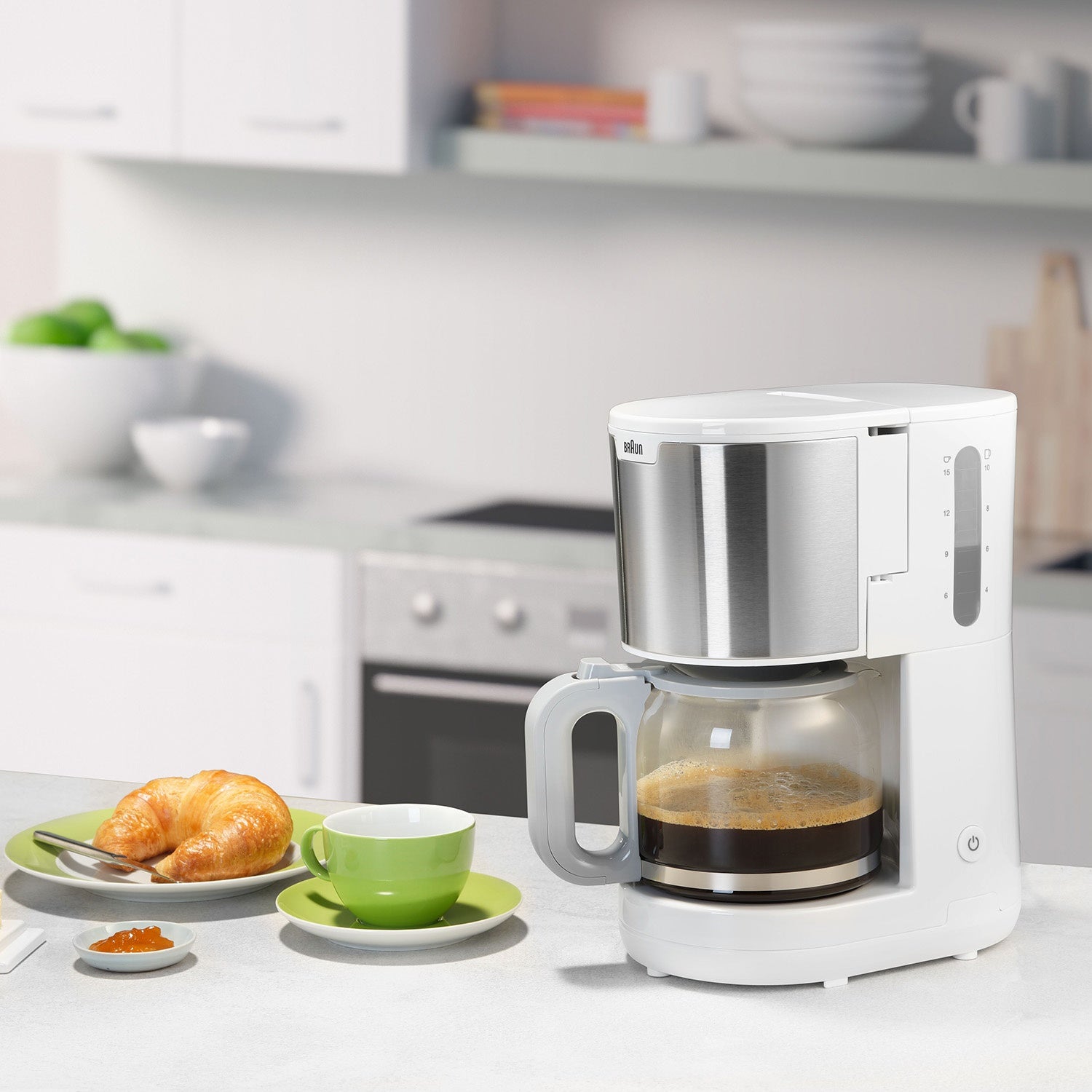 Coffee Maker, 1.5L Capacity, White