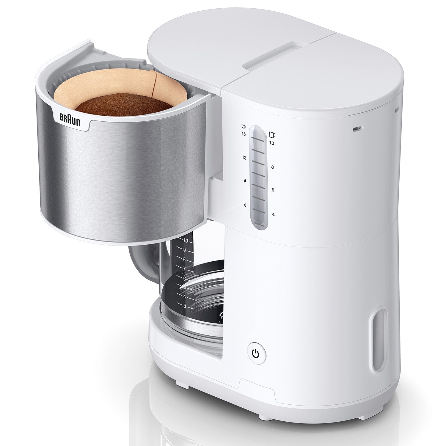 Coffee Maker, 1.5L Capacity, White