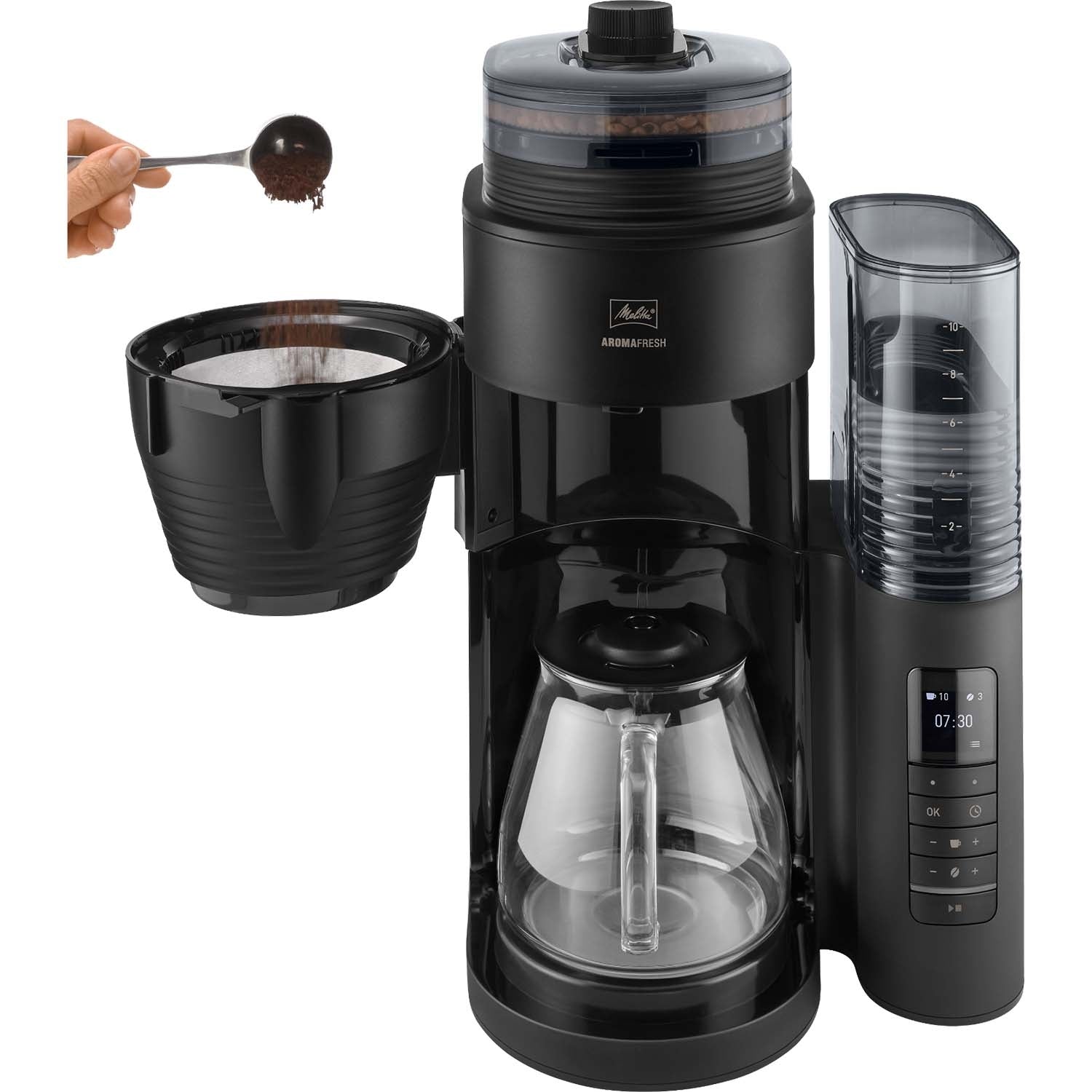 Coffee Maker, Aromafresh Glass, Black