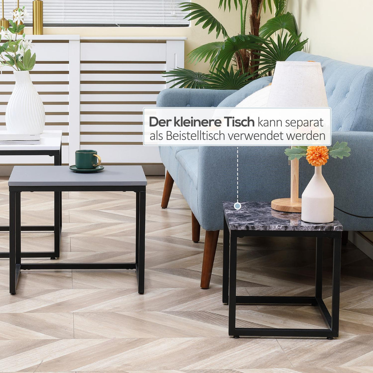 Coffee Table Modern Side Table Coffee Table With Metal Base, Mdf, In 3 Colors