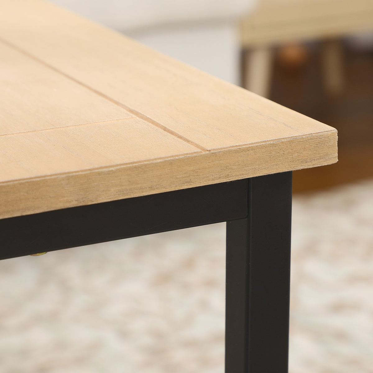 Coffee Table, Side Table, Coffee Table, Sofa Table, Up To 10 Kg, Fir Wood, Metal, Natural, 70X70X45 Cm