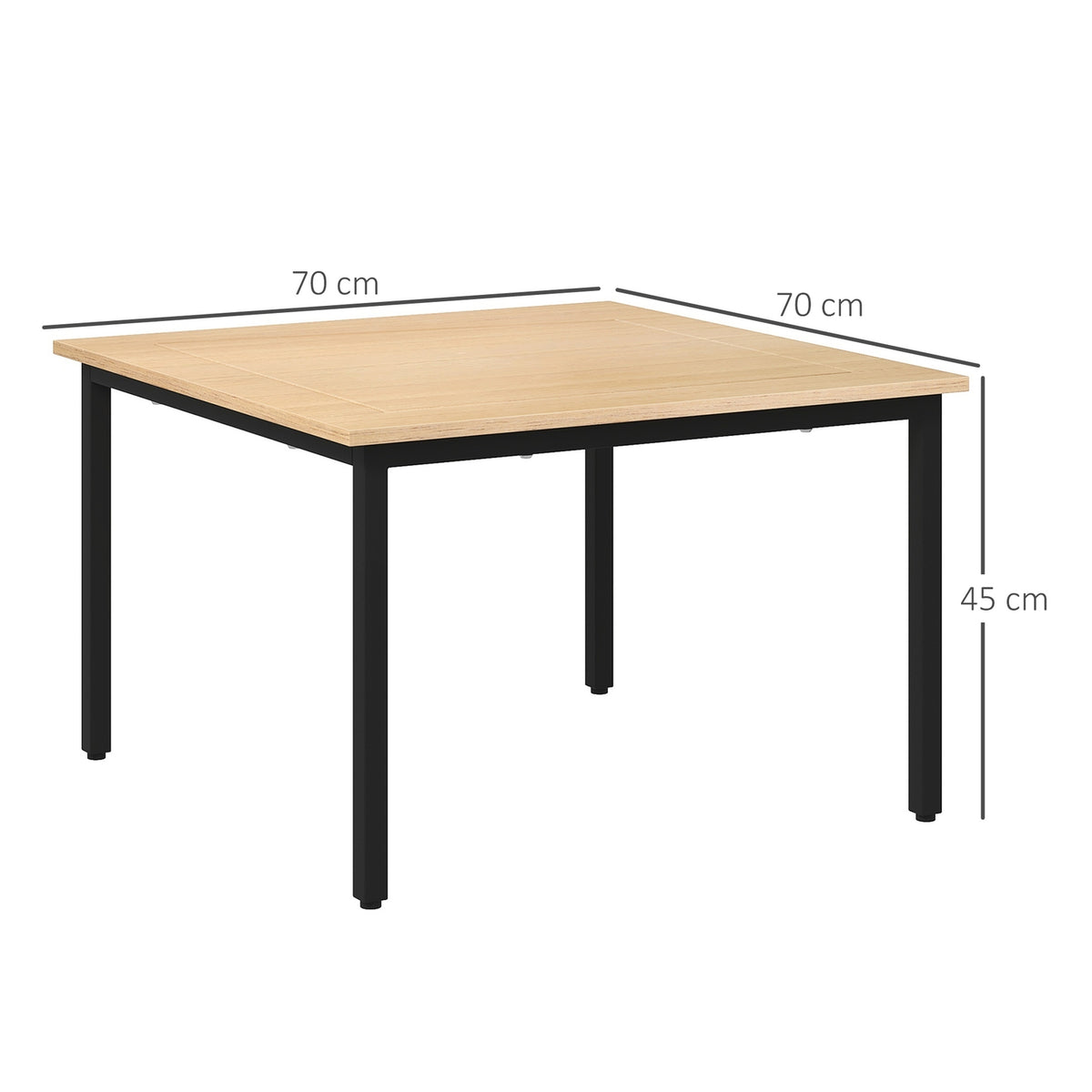 Coffee Table, Side Table, Coffee Table, Sofa Table, Up To 10 Kg, Fir Wood, Metal, Natural, 70X70X45 Cm