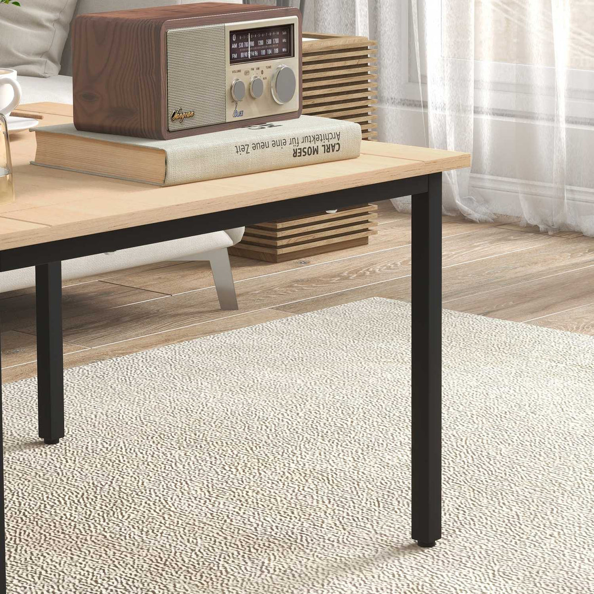 Coffee Table, Side Table, Coffee Table, Sofa Table, Up To 10 Kg, Fir Wood, Metal, Natural, 70X70X45 Cm