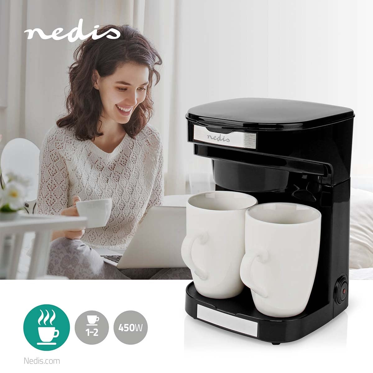 Coffee maker | Filter coffee | 0.25 l | 2 Cups | Black