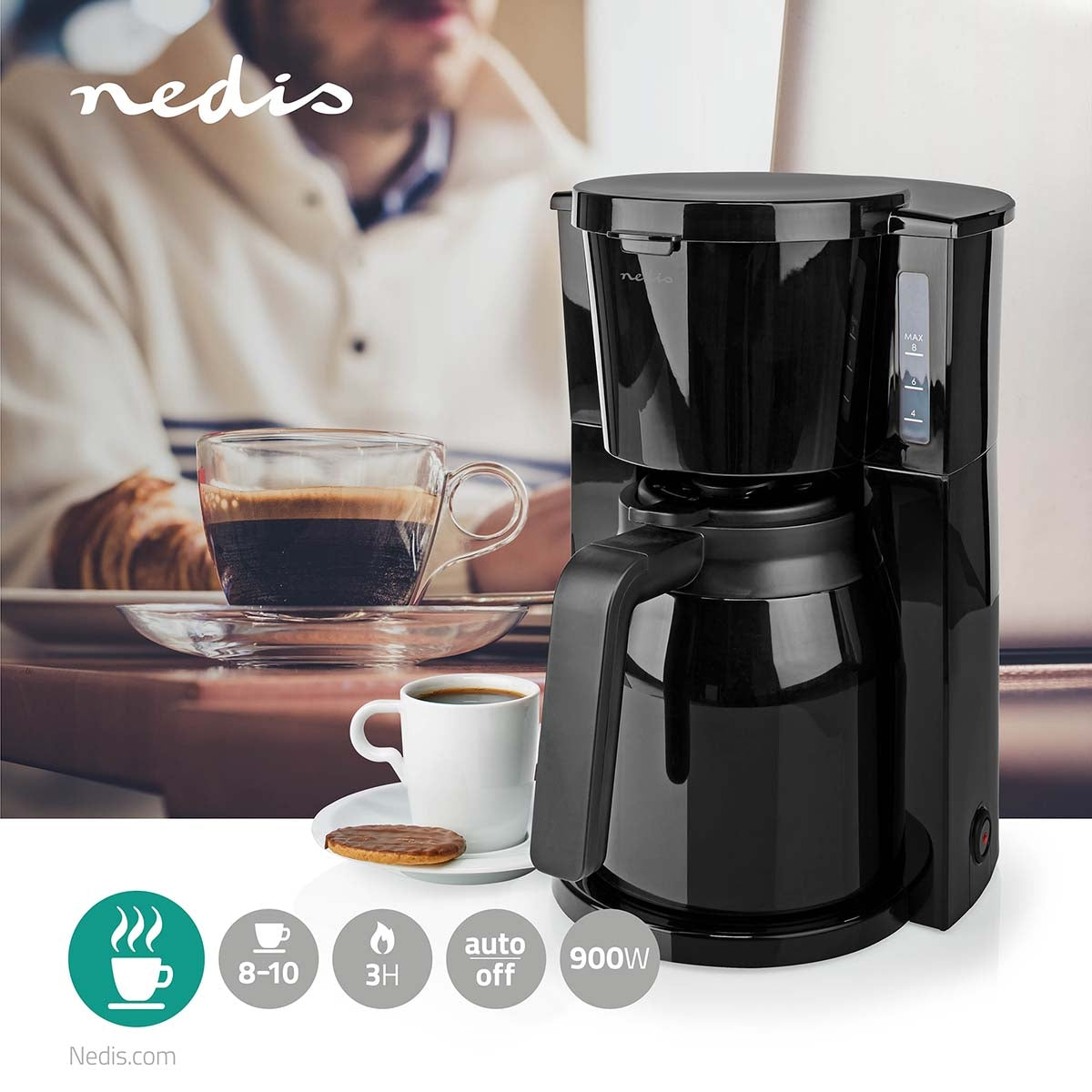 Coffee maker | Filter coffee | 1.0 l | 8 Cups | Black