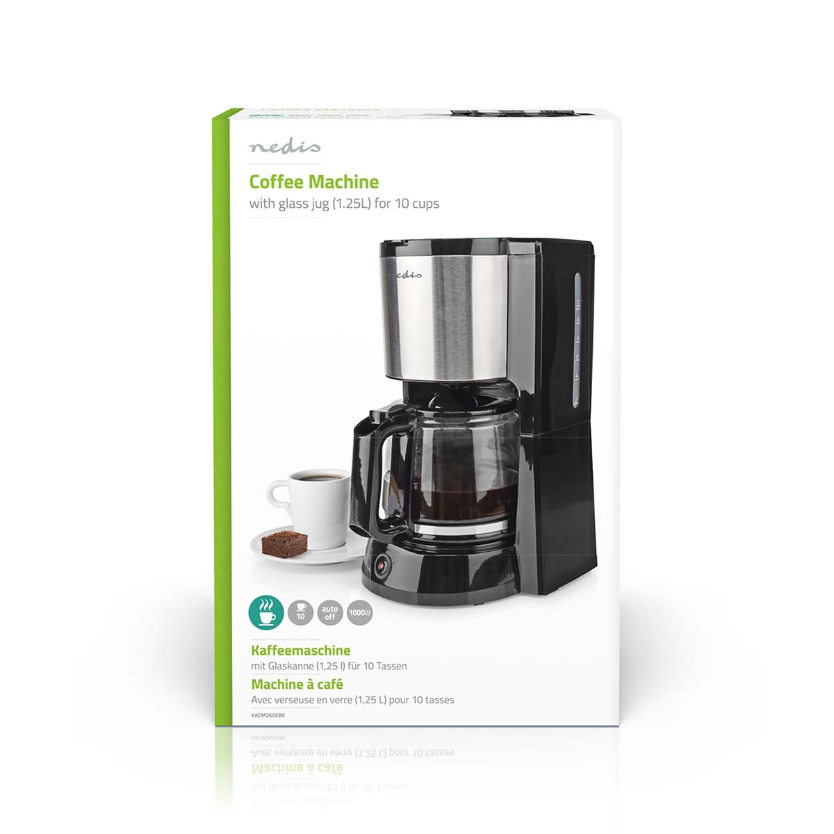 Coffee maker | Filter coffee | 1.5 l | 12 Cups | Keep warm function | Silver / Black