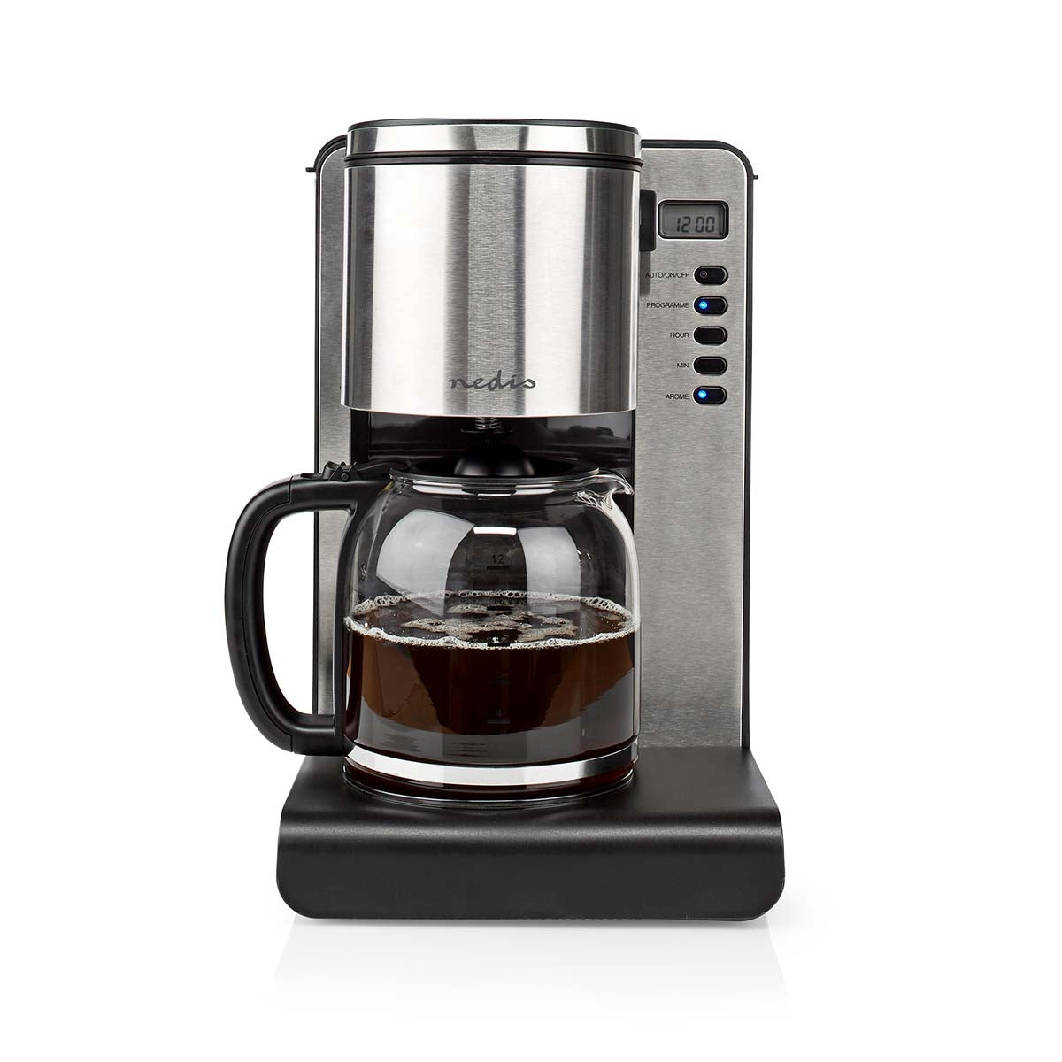 Coffee maker | Filter coffee | 1.5 l | 12 Cups | Keep warm function | Turn on the timer | LCD Screen | Clock function | Aluminum / Black