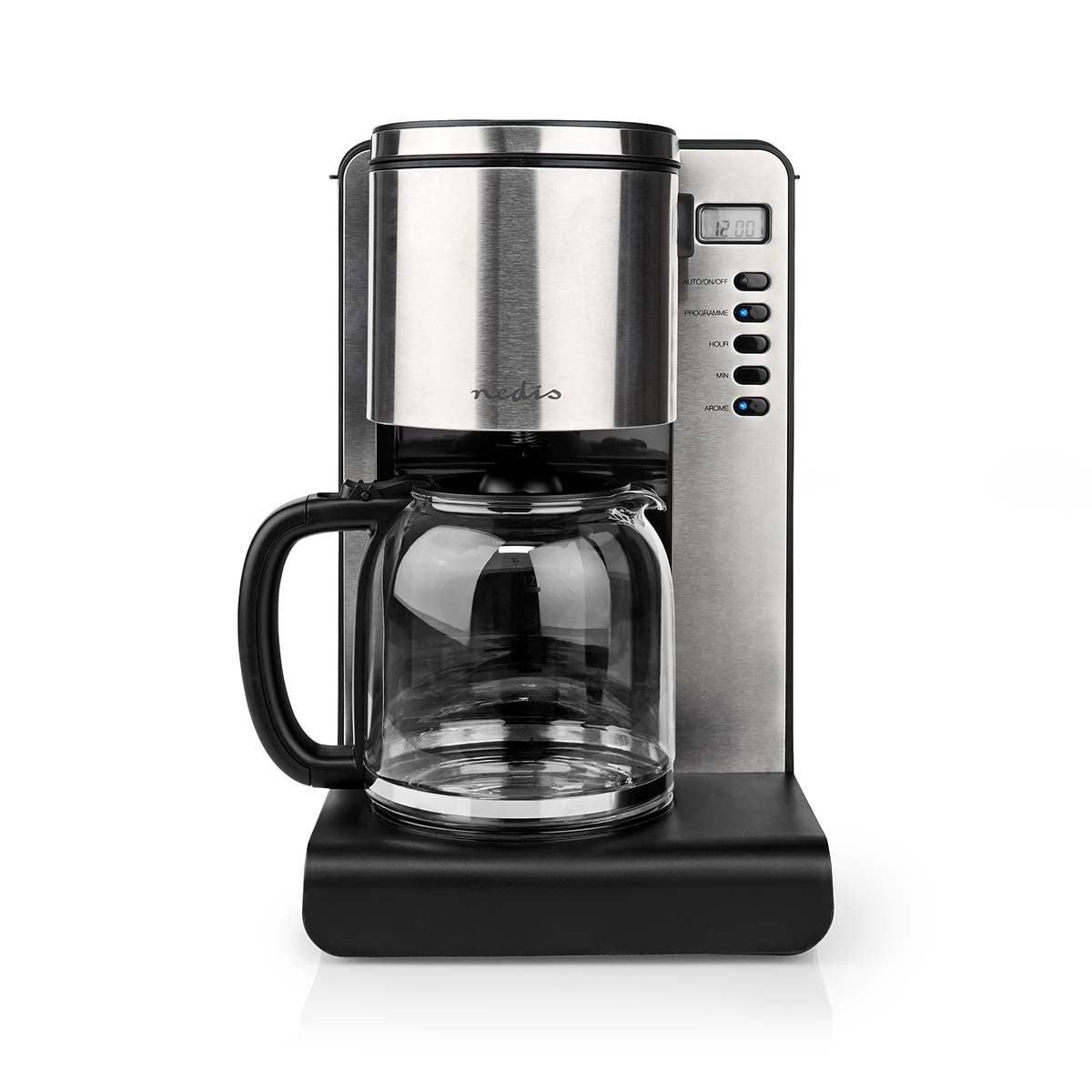 Coffee maker | Filter coffee | 1.5 l | 12 Cups | Keep warm function | Turn on the timer | LCD Screen | Clock function | Aluminum / Black