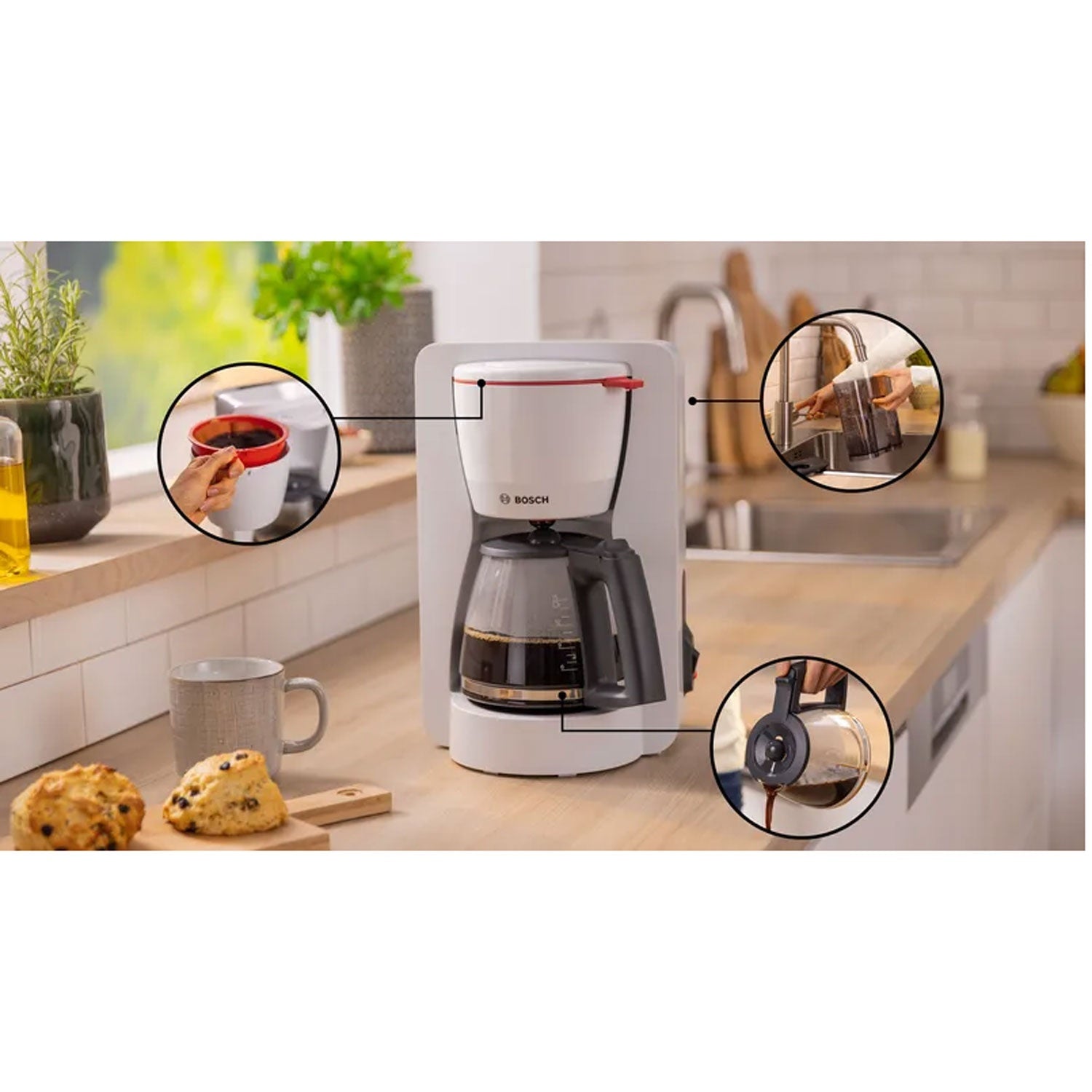 Coffee maker TKA2M111 White 1200Watt Removable tank