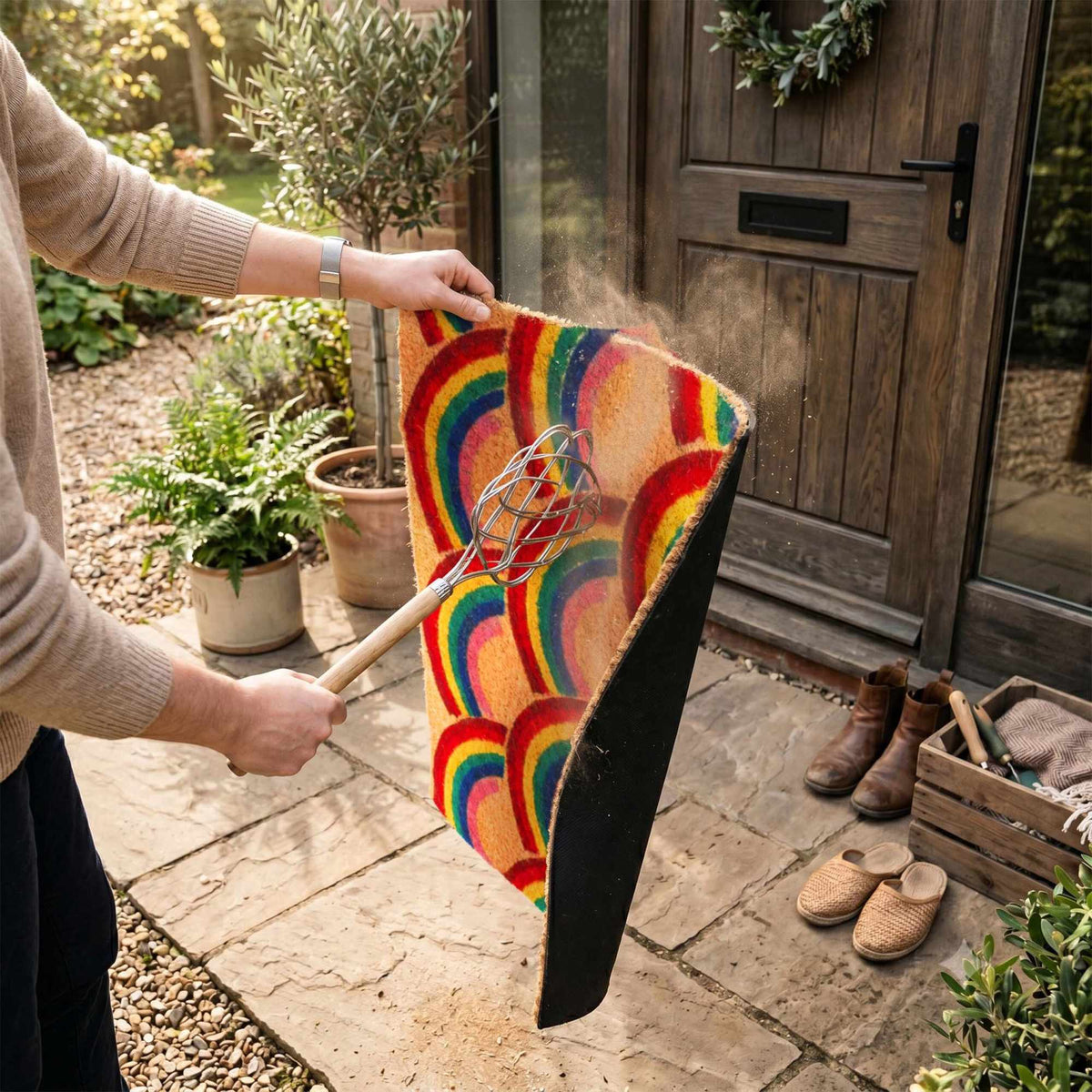 Coir Doormat, 60x40 cm – Decorative, Non-Slip, Durable