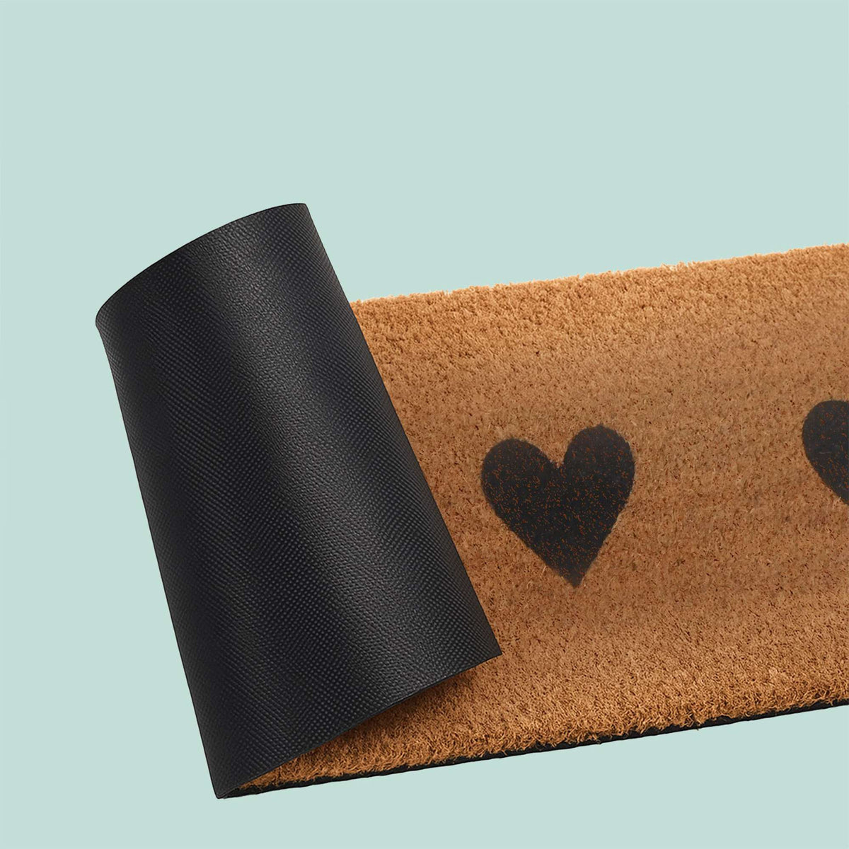 Coir Doormat, Narrow Heart Design, Non-Slip Indoor Outdoor