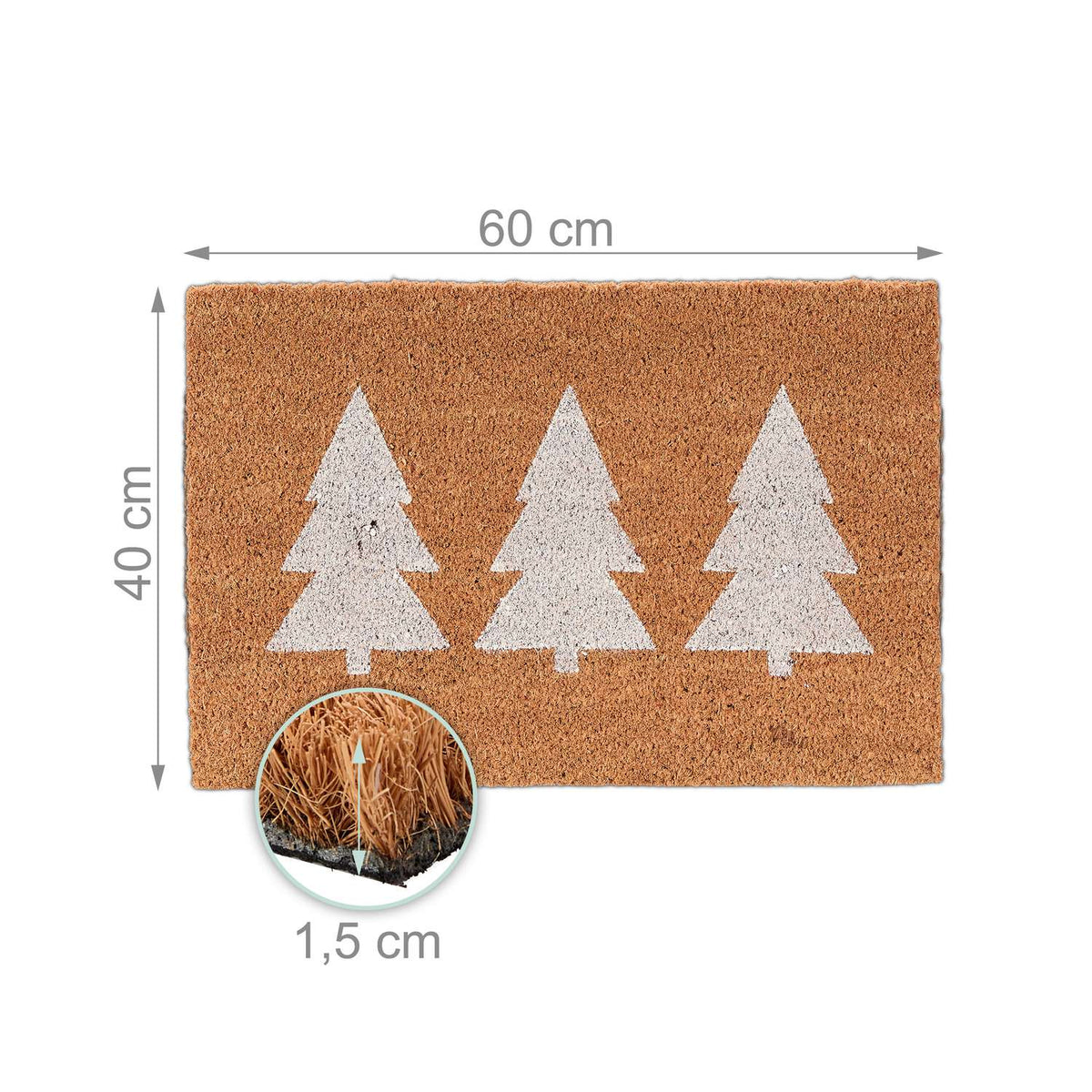Coir Doormat – Pine Tree Design, Indoor/Outdoor Use