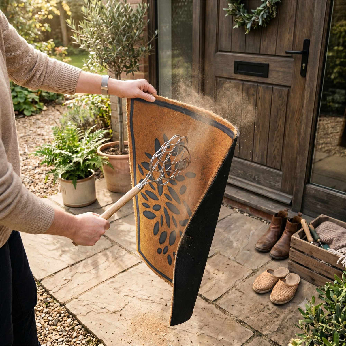 Coir & PVC Doormat, 60x40 cm, Non-Slip, Indoor/Outdoor