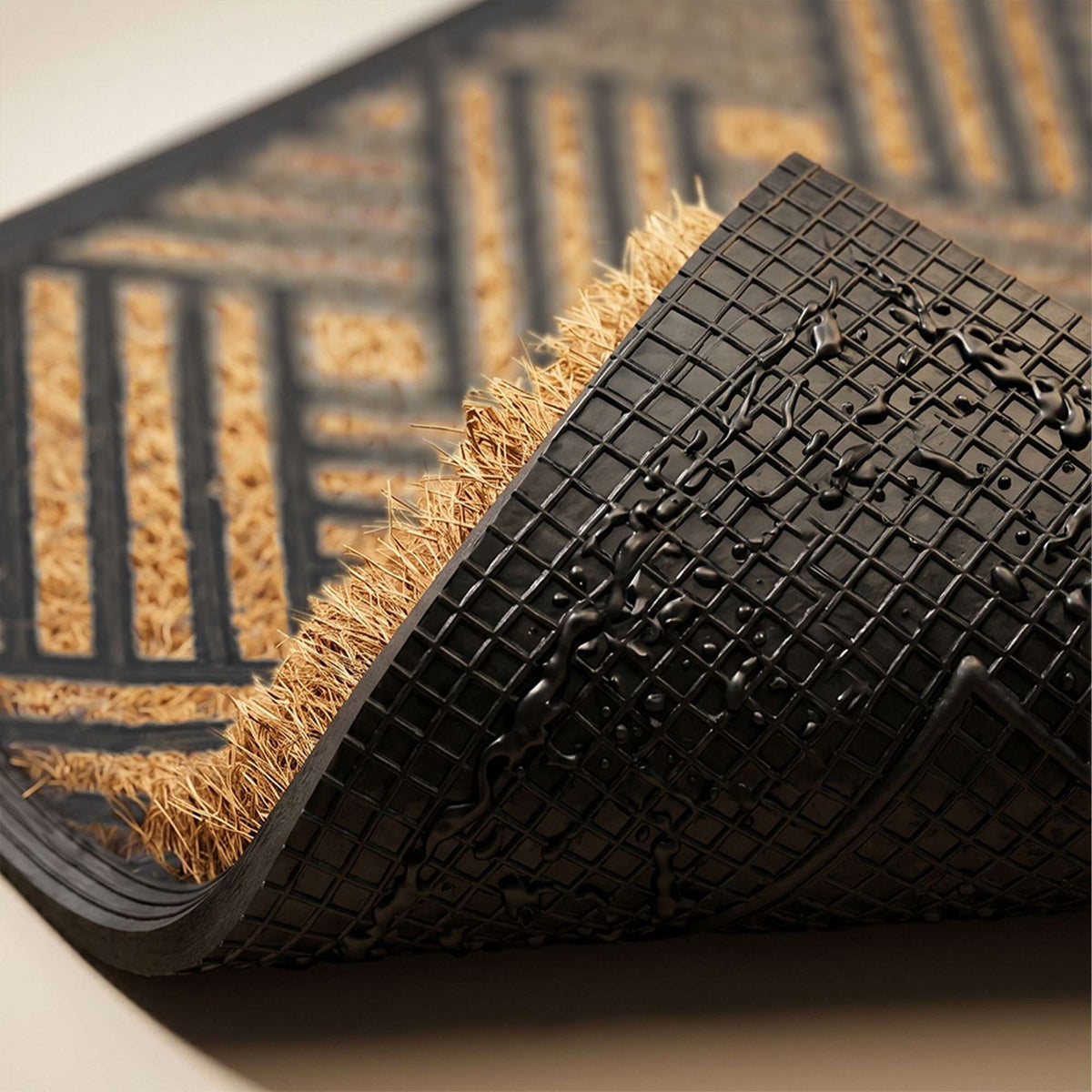 Coir & PVC Doormat, 60x40 cm, Non-Slip, Indoor/Outdoor