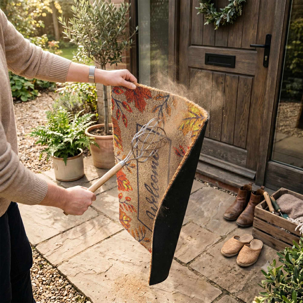 Coir Welcome Doormat, Non-Slip, 60x40 cm